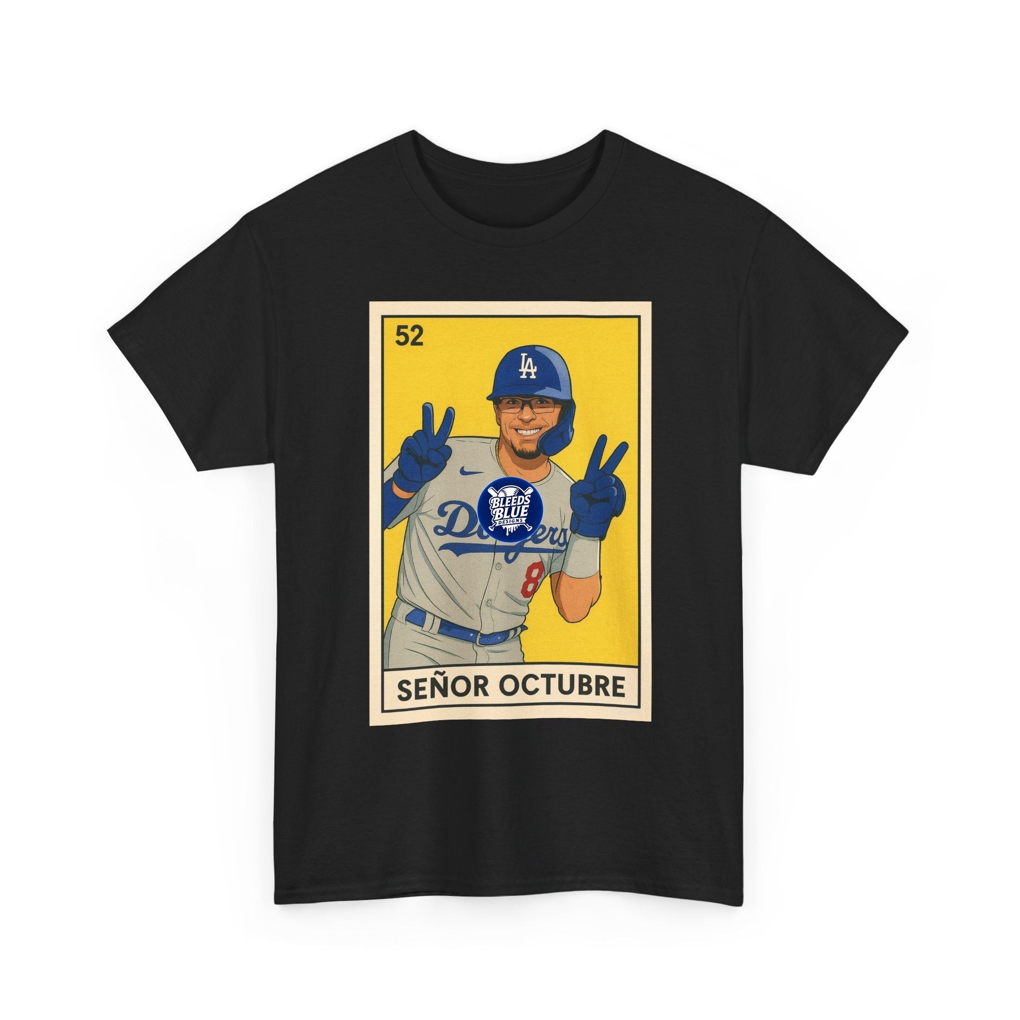 Kike Senor Octubre Loteria Card Tee Shirt - Unisex Heavy Cotton Tee, Baseball Tee, Baseball Shirt, Baseball Tshirt, Baseball Fan Gift