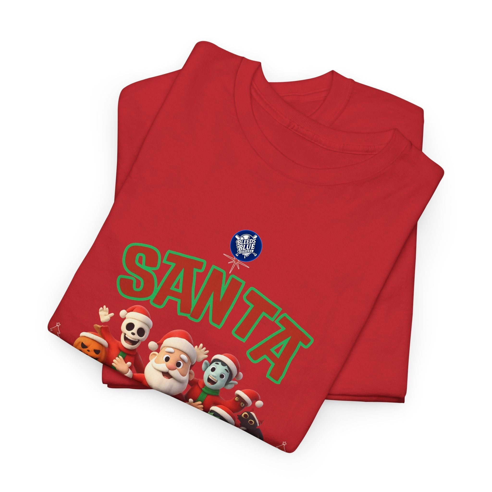 Holiday Santa Spooky Squad Tee Shirt - Unisex Heavy Cotton Casual Fit