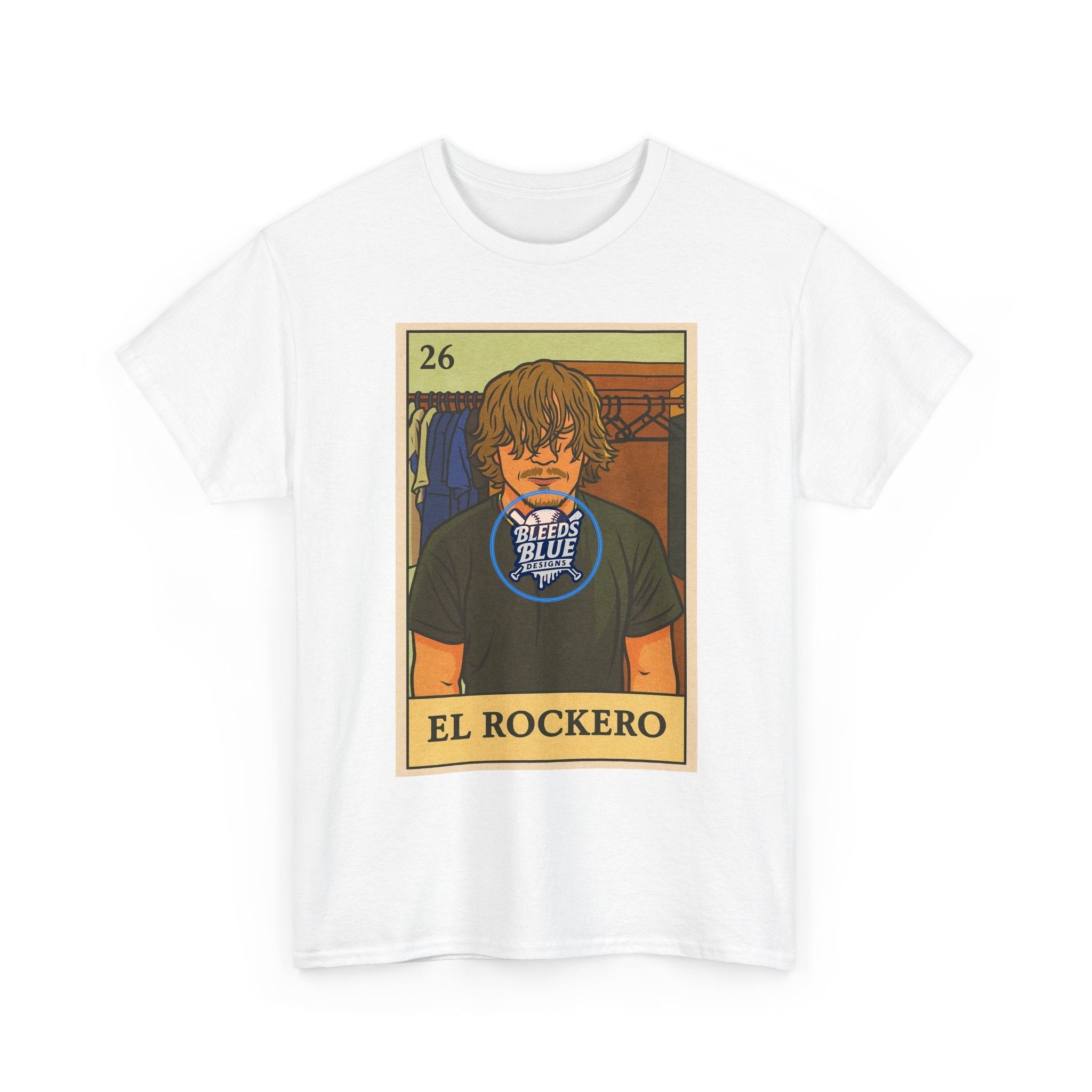 Kike El Rockero Loteria Card Tee Shirt - Unisex Heavy Cotton Casual Fit