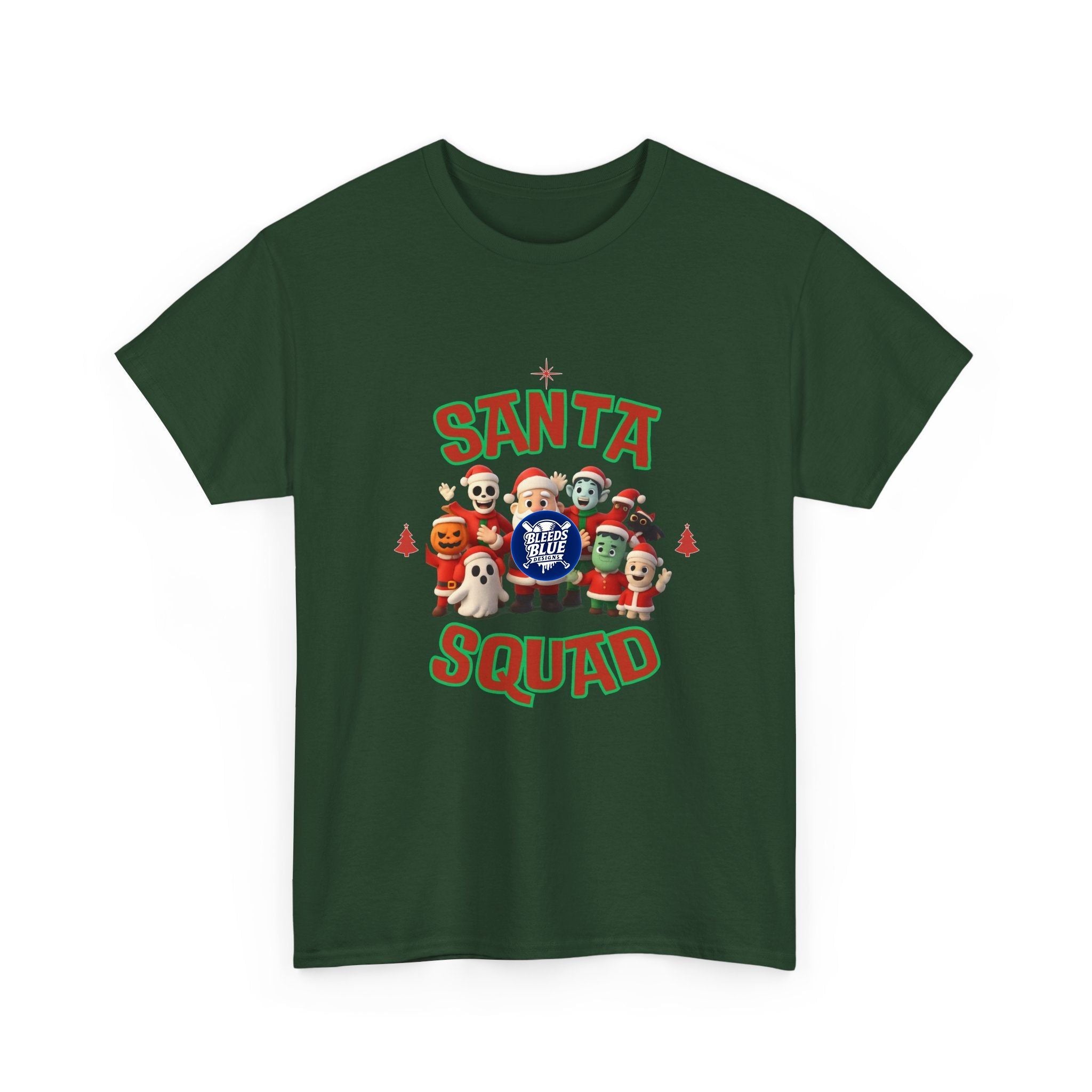 Holiday Santa Spooky Squad Tee Shirt - Unisex Heavy Cotton Casual Fit