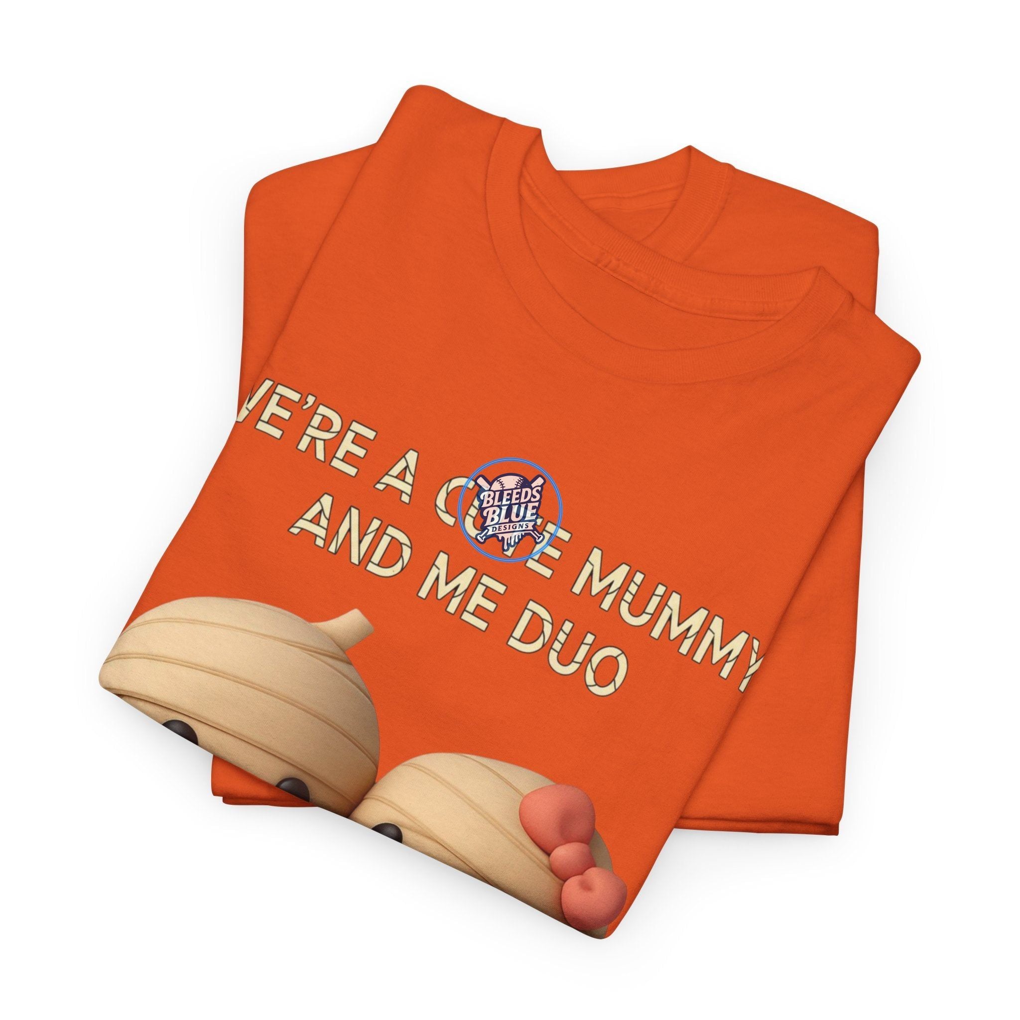 Halloween Spooky Mummy and Me Duo Tee Shirt - Unisex Heavy Cotton Casual Fit
