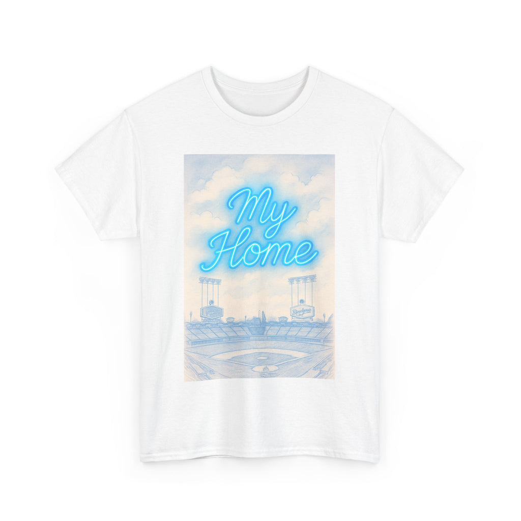 My Home Dodgers Stadium Sketch Tee Shirt - Unisex Heavy Cotton Tee Casual Fit