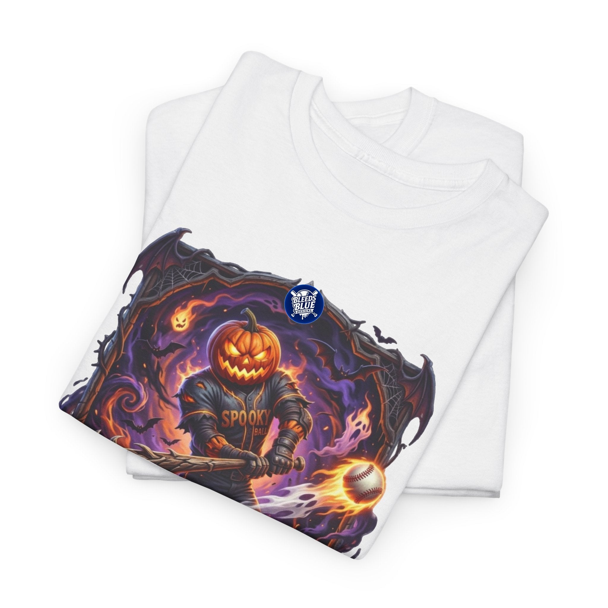 Halloween October Baseball Spooky Season Pumpkinhead T-Shirt