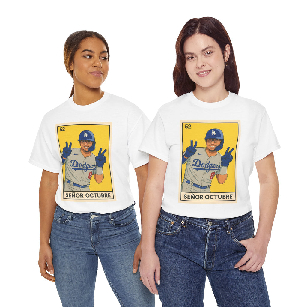 Kike Senor Octubre Loteria Card Tee Shirt - Unisex Heavy Cotton Tee