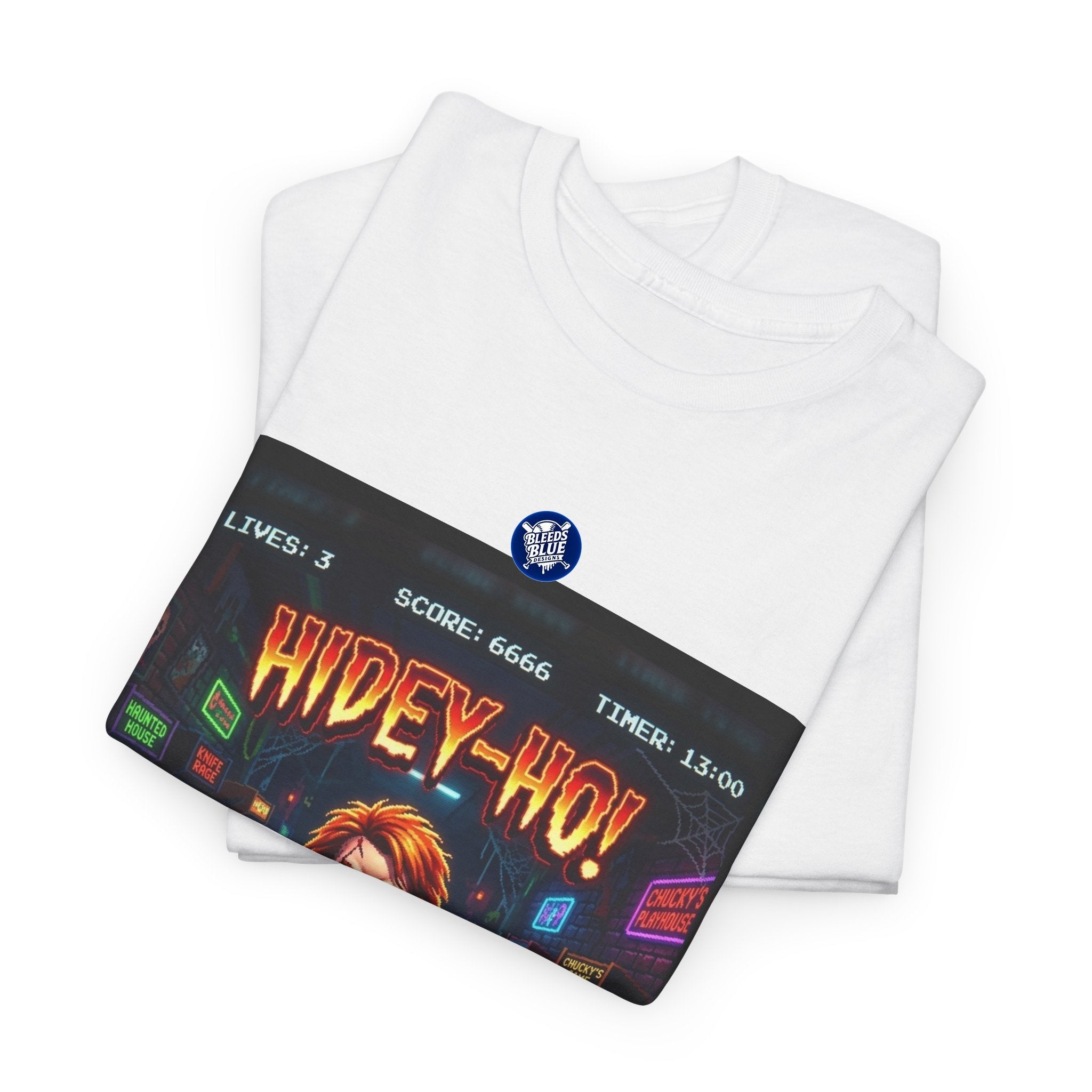 Halloween Hidey-Ho Chucky Retro Arcade Spooky Season T-Shirt