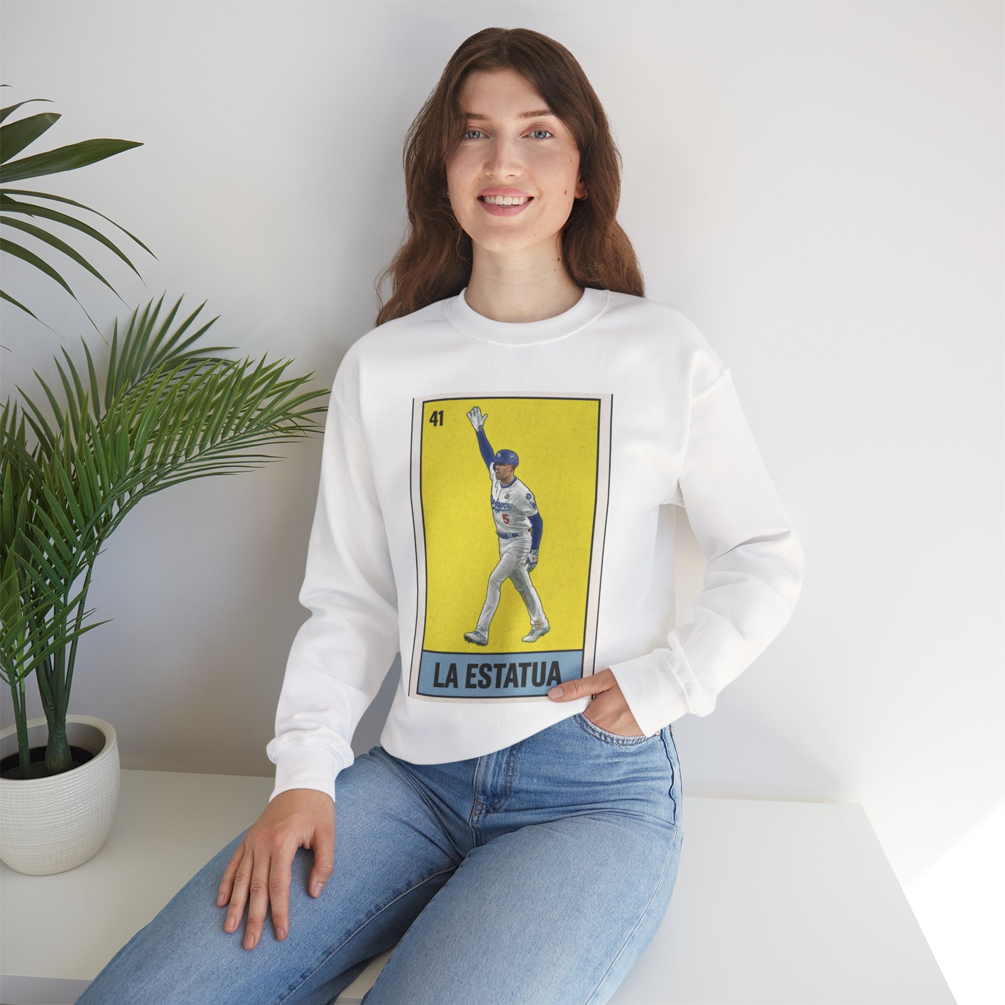 Freeman La Estatua Loteria Card Sweatshirt - Unisex Crewneck Casual Streetwear