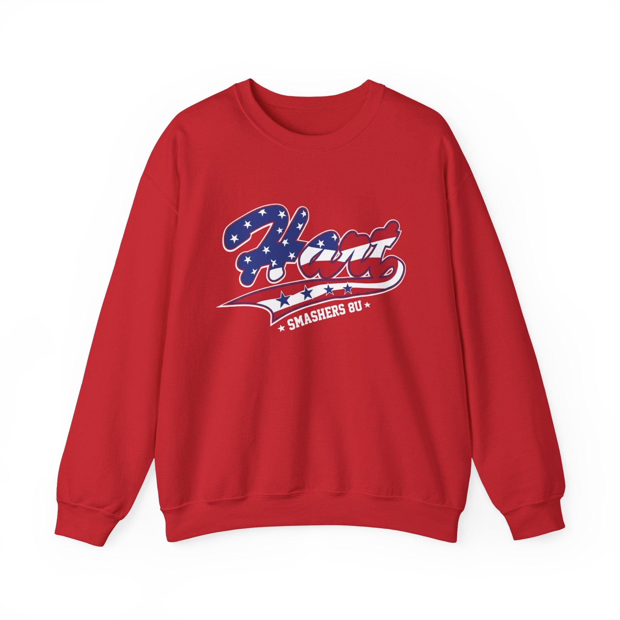 Crewneck Sweatshirt — 'Hart Smashers' Baseball Team USA Flag Logo