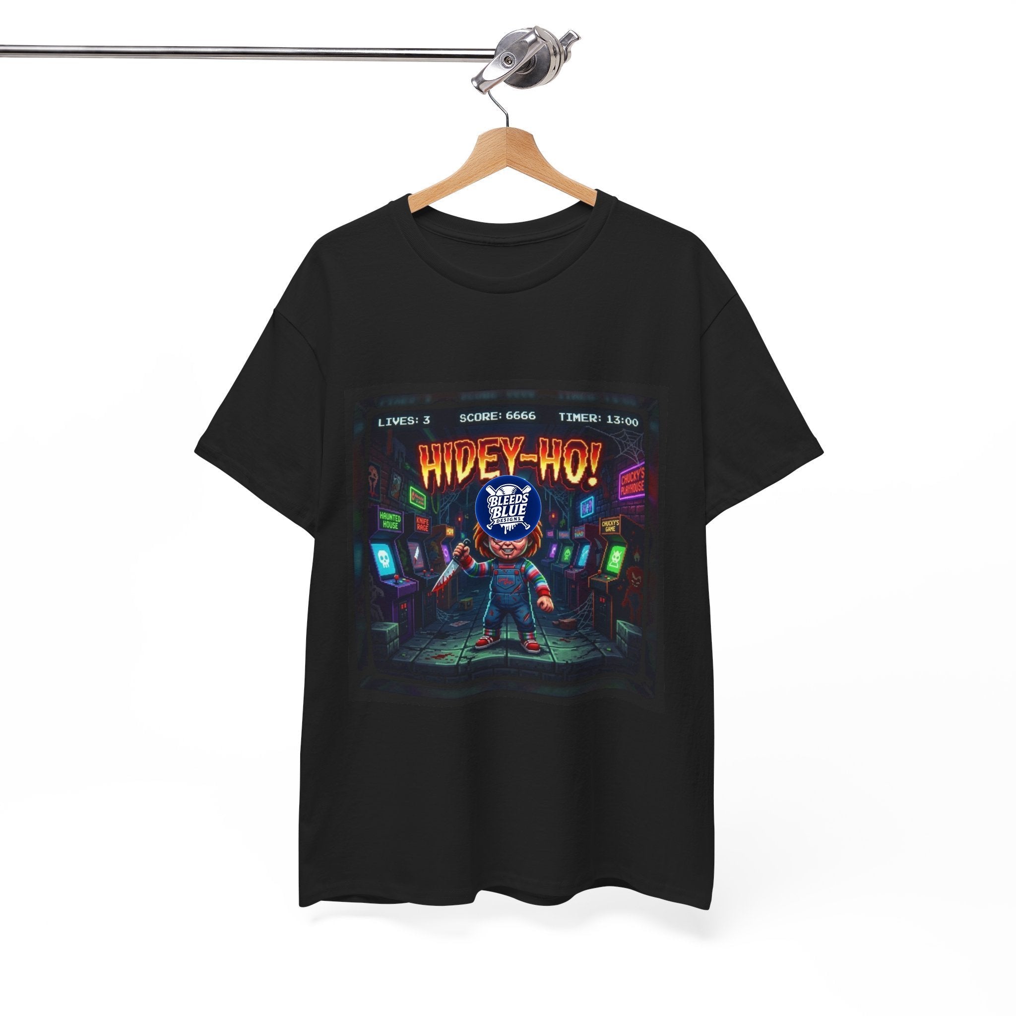 Halloween Hidey-Ho Chucky Retro Arcade Spooky Season T-Shirt