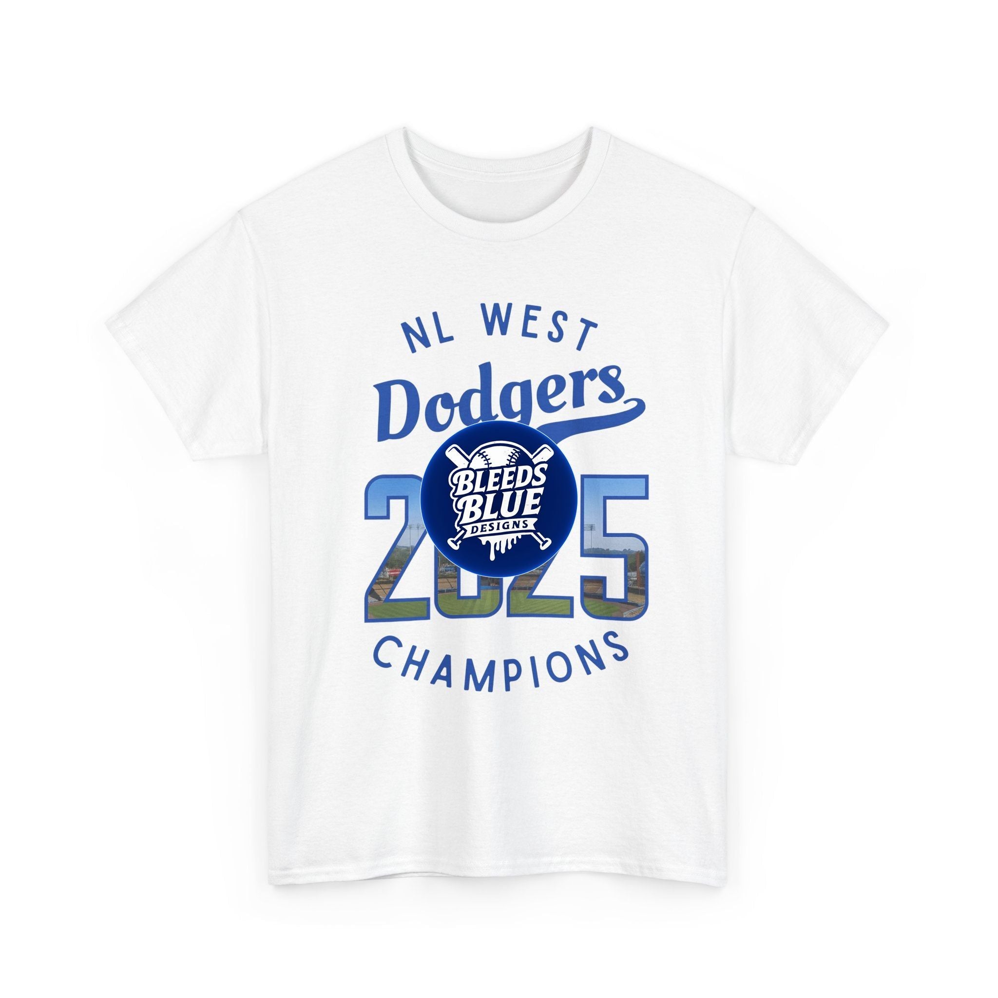 2025 NL West Champs Los Angeles Dodgers Tee Shirt - Unisex Heavy Cotton Casual Fit