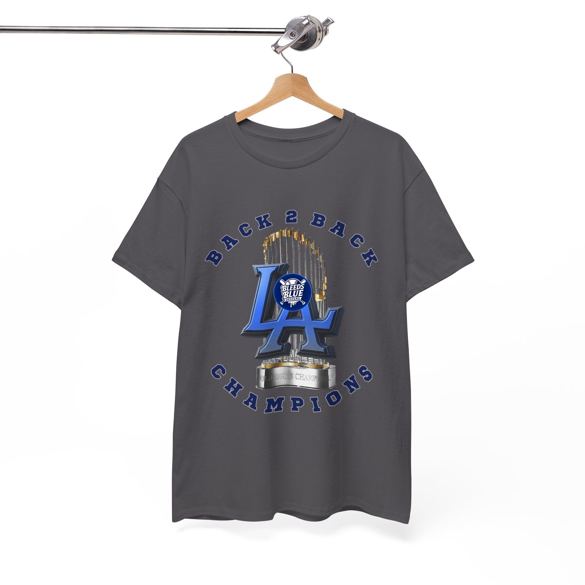 LA Back-to-Back Champions T-Shirt — Baseball World Series Trophy Tee