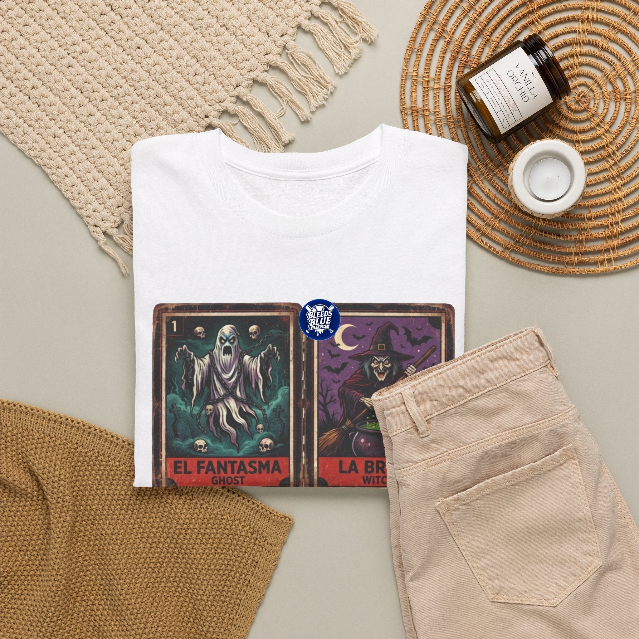 Lotería El Fantasma, La Bruja, El Vampiro, La Catrina Horror Cards Tee