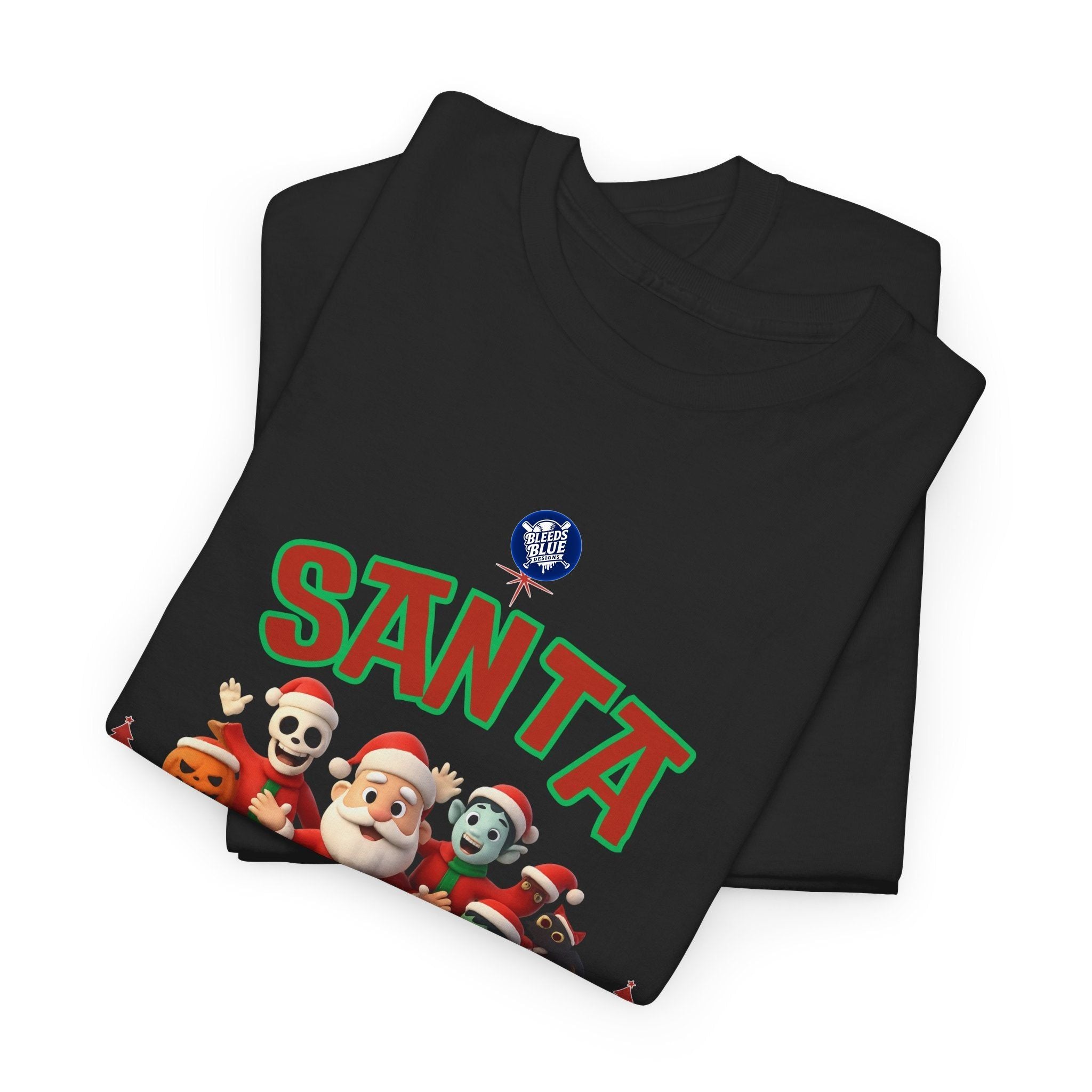 Holiday Santa Spooky Squad Tee Shirt - Unisex Heavy Cotton Casual Fit