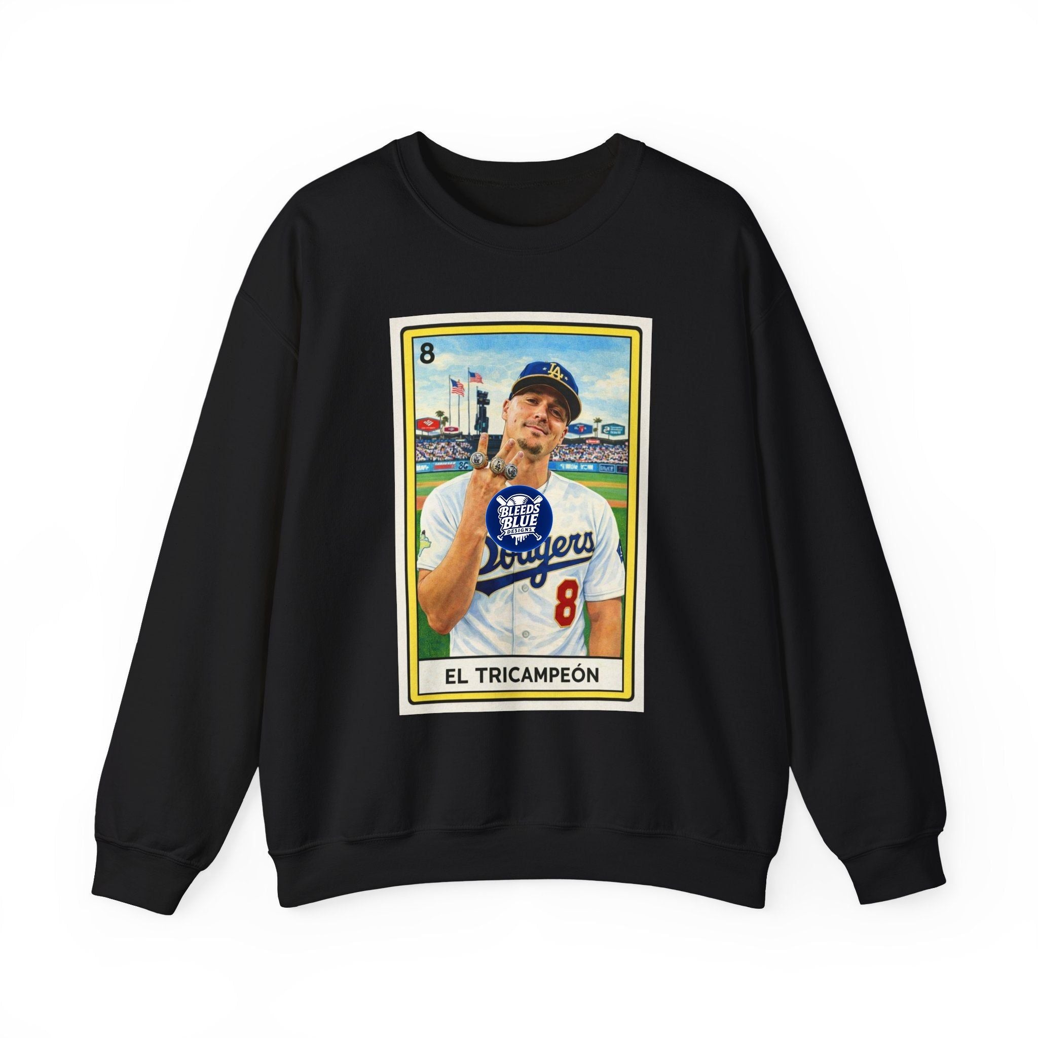 El Tricampeón Loteria Card Kike Team Pride — Adult Crewneck Sweatshirt