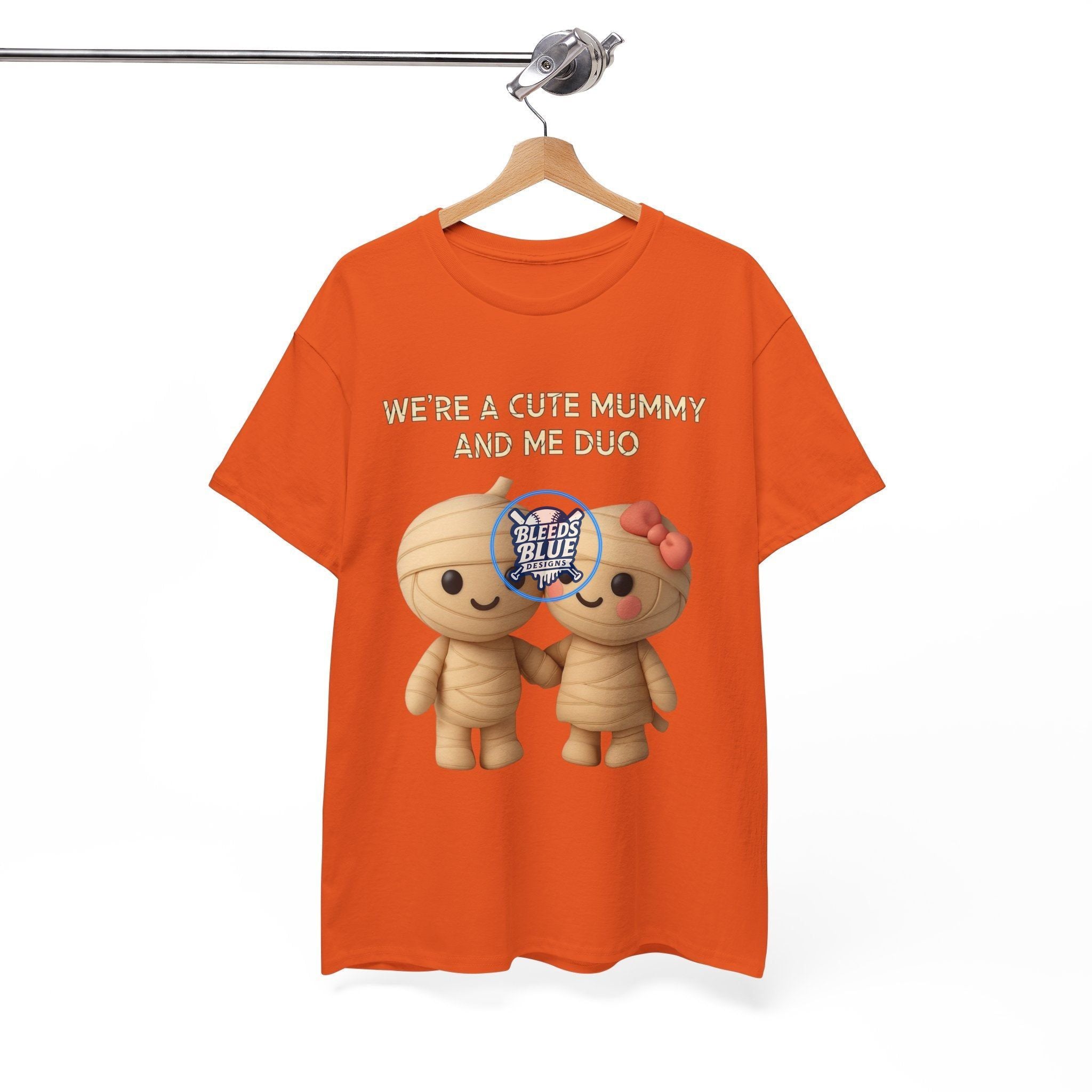 Halloween Spooky Mummy and Me Duo Tee Shirt - Unisex Heavy Cotton Casual Fit