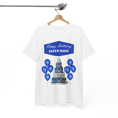Personalized Kids Birthday Cake Tee — "Happy Birthday" Name T-Shirt