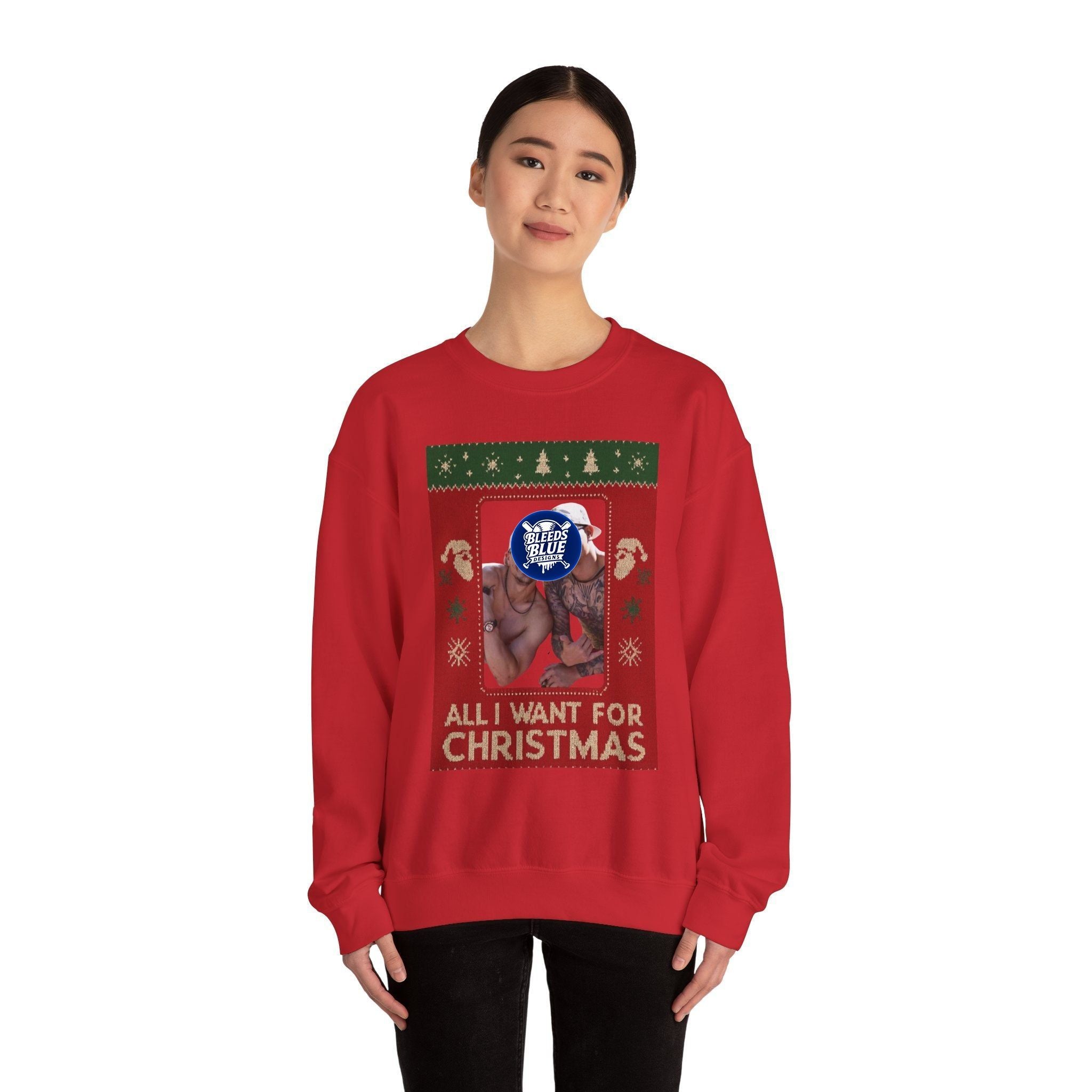 All I Want for Christmas Kike and Banda Sweatshirt - Unisex Crewneck Casual Streetwear