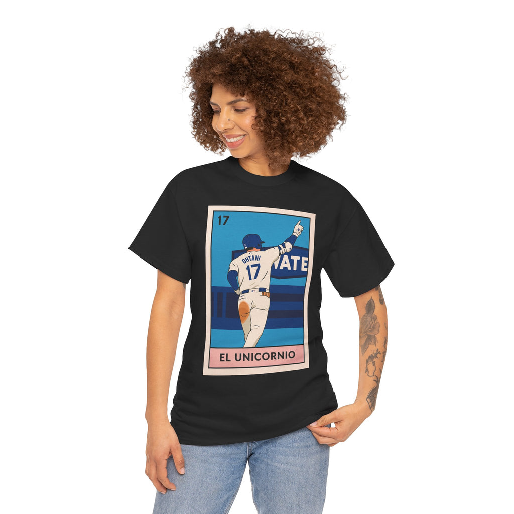 Ohtani El Unicornio Loteria Card Tee Shirt - Unisex Heavy Cotton Casual Fit