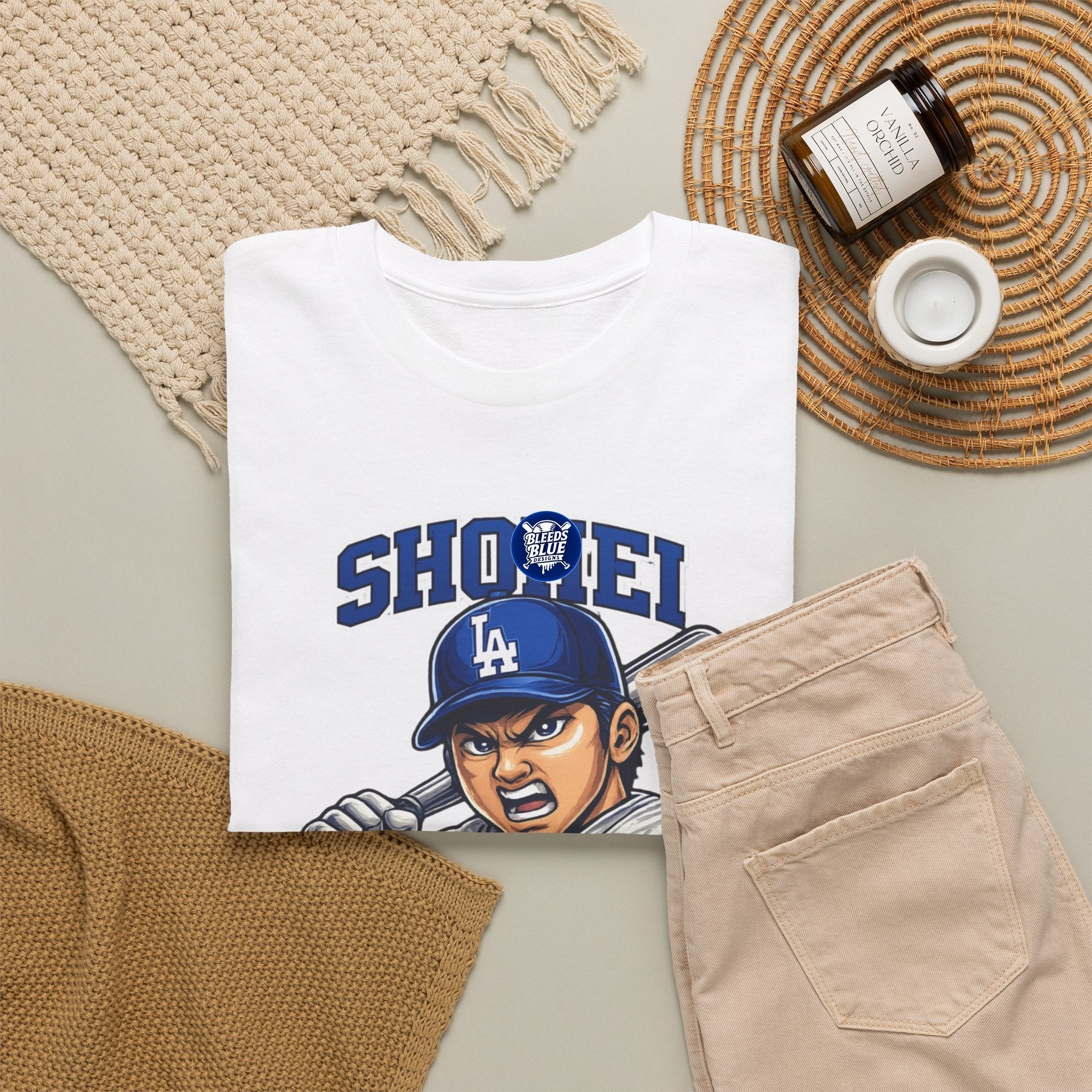Shohei Ohtani Dodgers Baseball Tee — Player Illustration Jersey Top