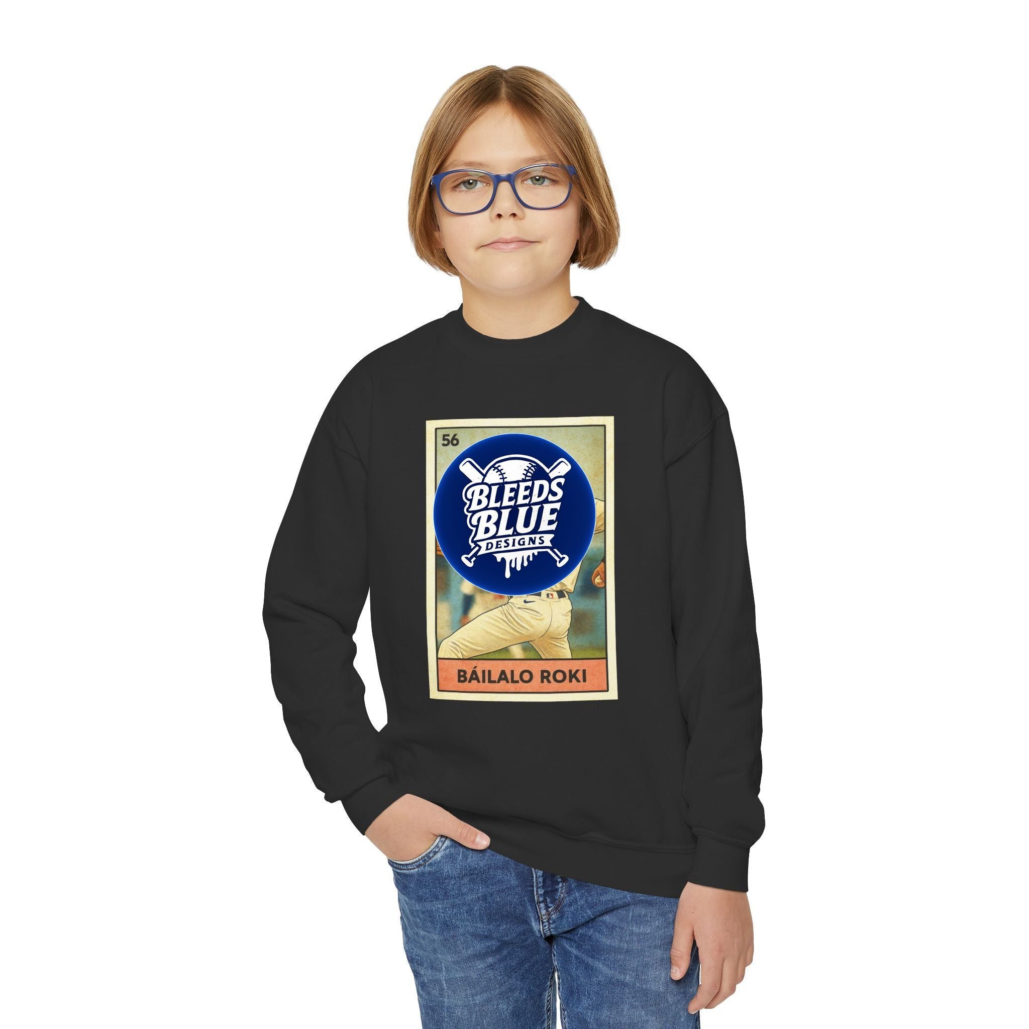 Sasaki Bailalo Roki Loteria Card Kids Sweatshirt - Unisex Crewneck Casual Streetwear