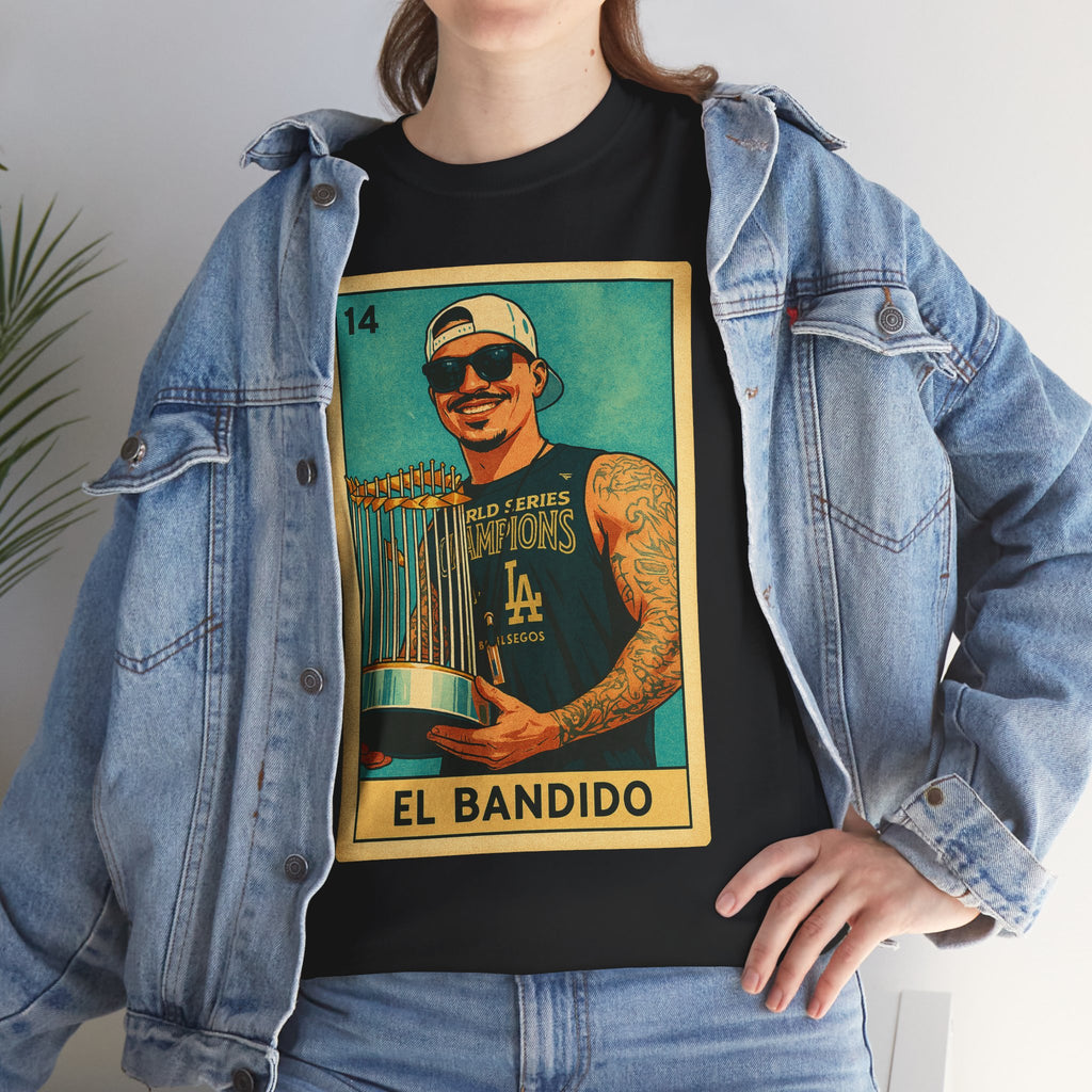 Banda El Bandido Loteria Card Tee Shirt -  Unisex Heavy Cotton Tee Casual Fit