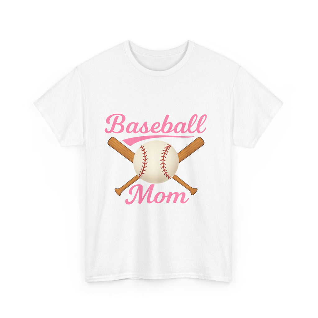 Pink Baseball Mom Tee Shirt - Unisex Heavy Cotton Tee Casual Fit