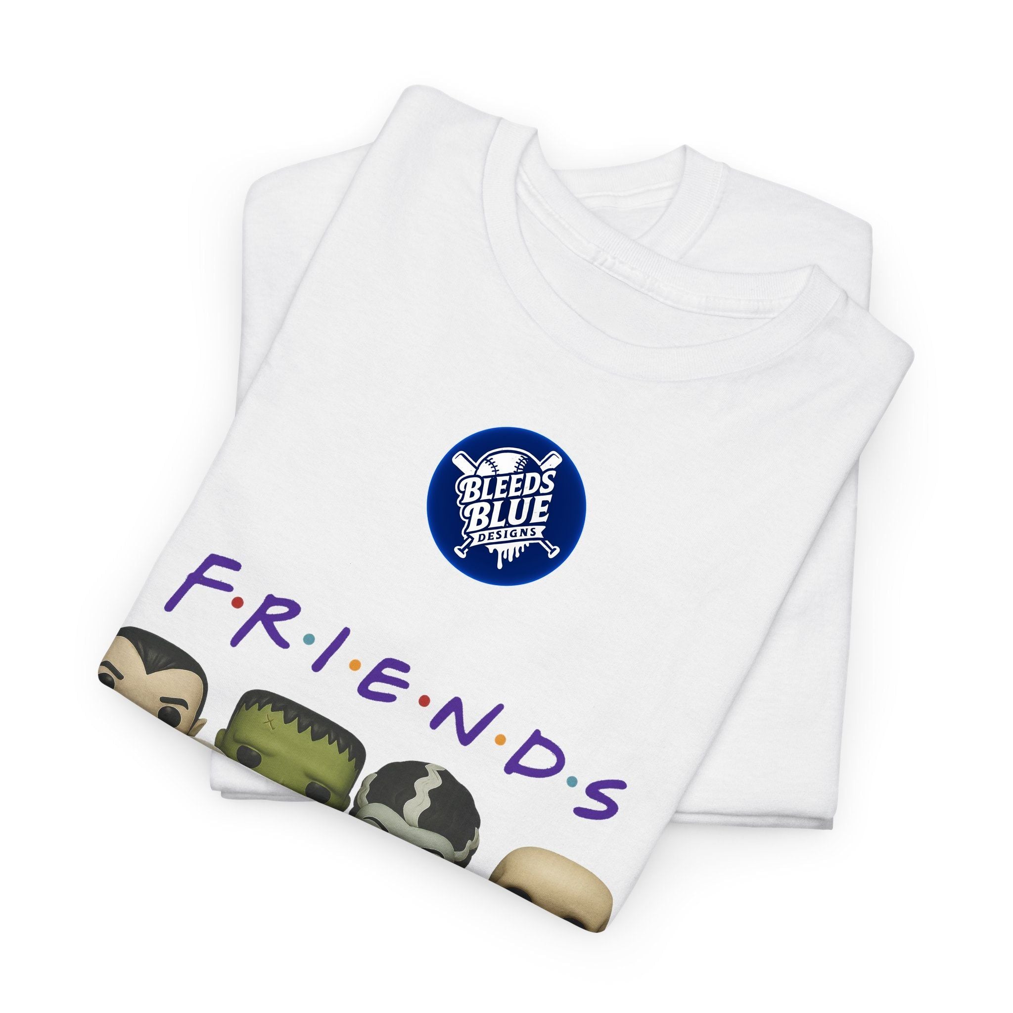 Spooky Friends Halloween Tee Shirt - Unisex Heavy Cotton Casual Fit
