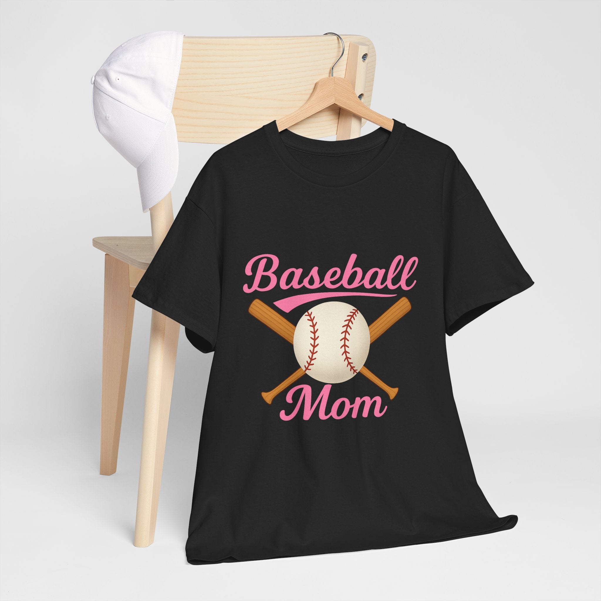 Pink Baseball Mom Tee Shirt - Unisex Heavy Cotton Tee Casual Fit