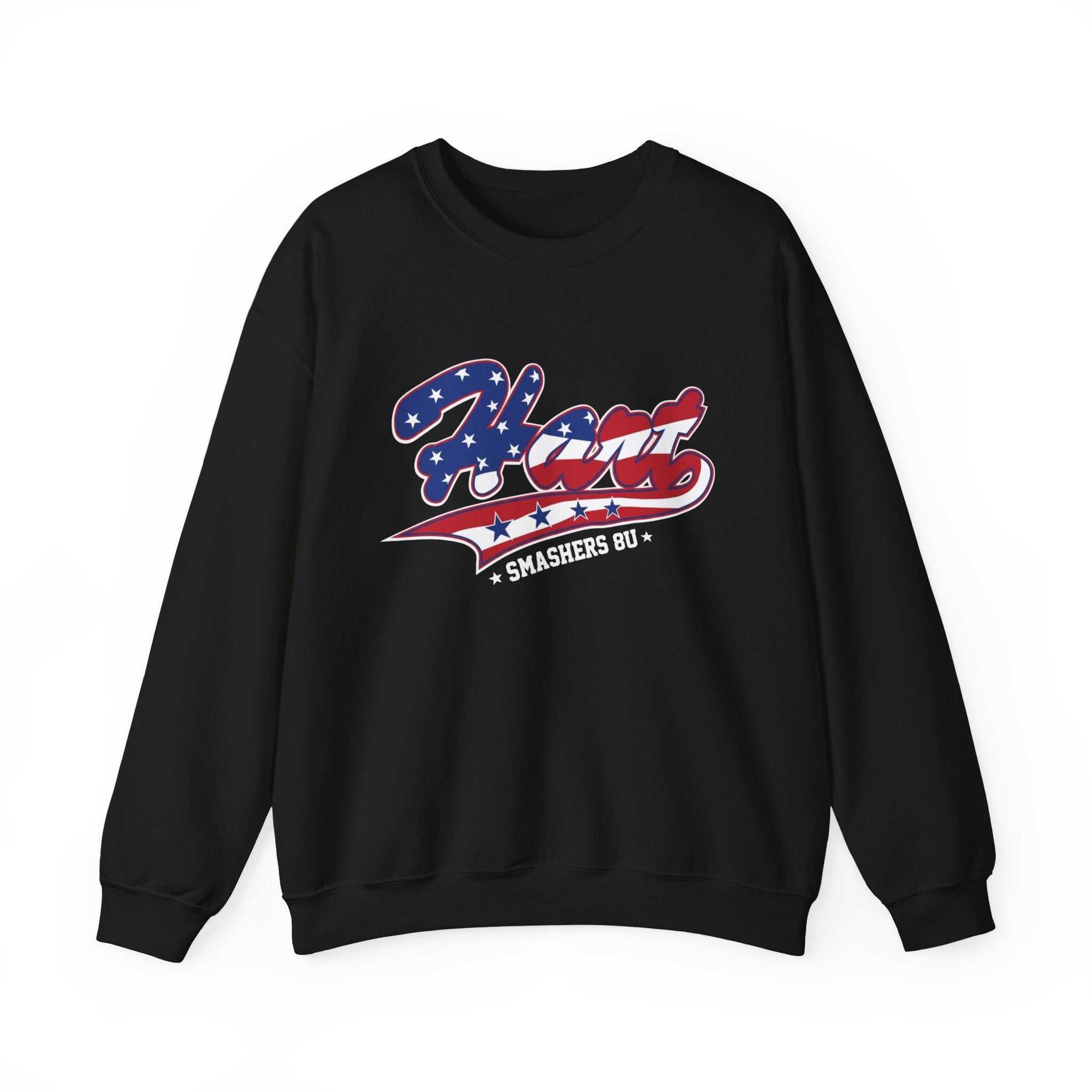 Crewneck Sweatshirt — 'Hart Smashers' Baseball Team USA Flag Logo