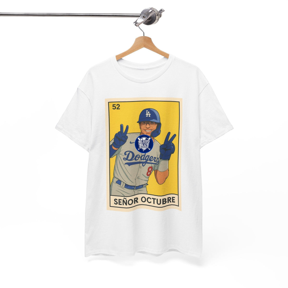 Kike Senor Octubre Loteria Card Tee Shirt - Unisex Heavy Cotton Tee, Baseball Tee, Baseball Shirt, Baseball Tshirt, Baseball Fan Gift