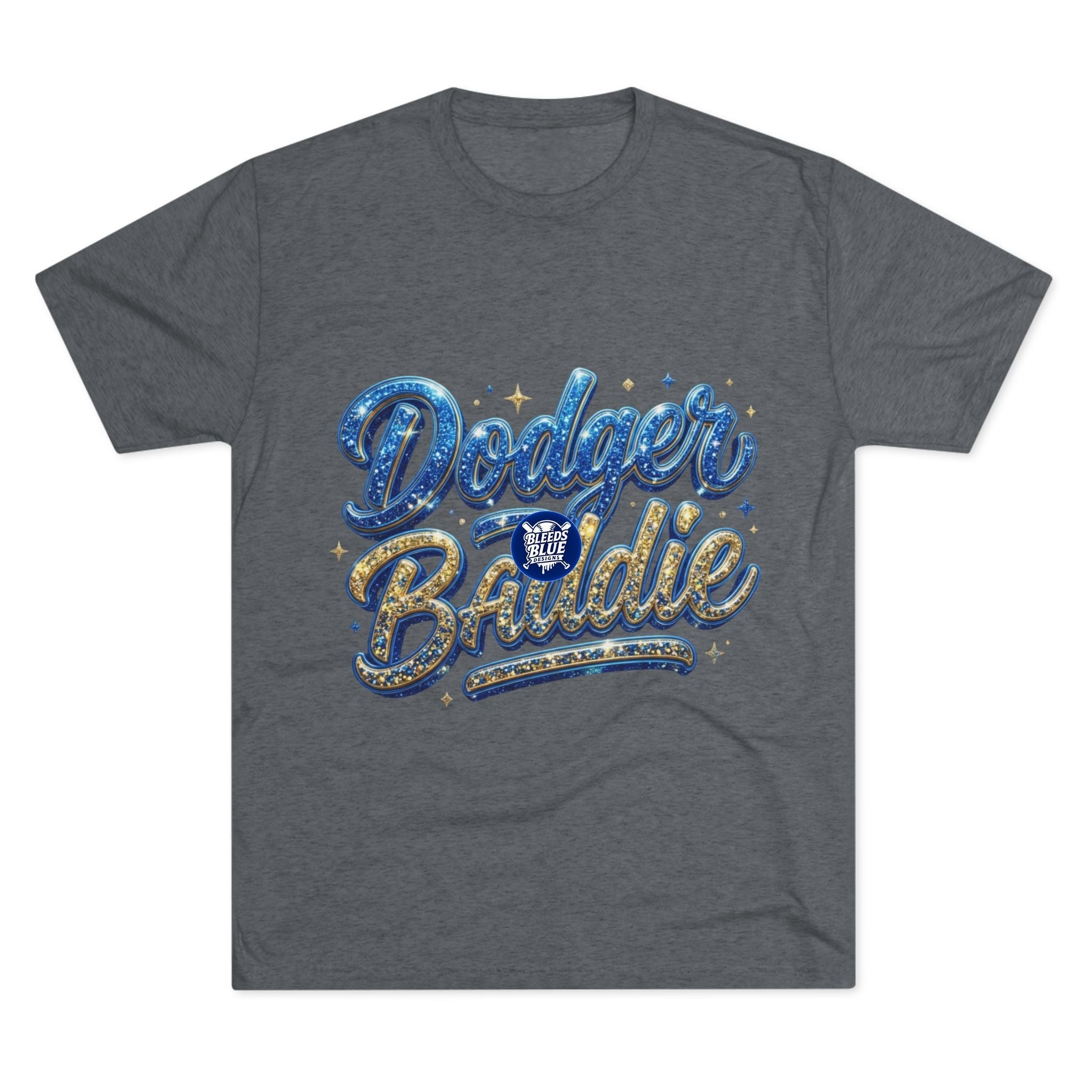 Dodger Baddie Glitter T‑Shirt — Sparkling LA Baseball Fan Tee