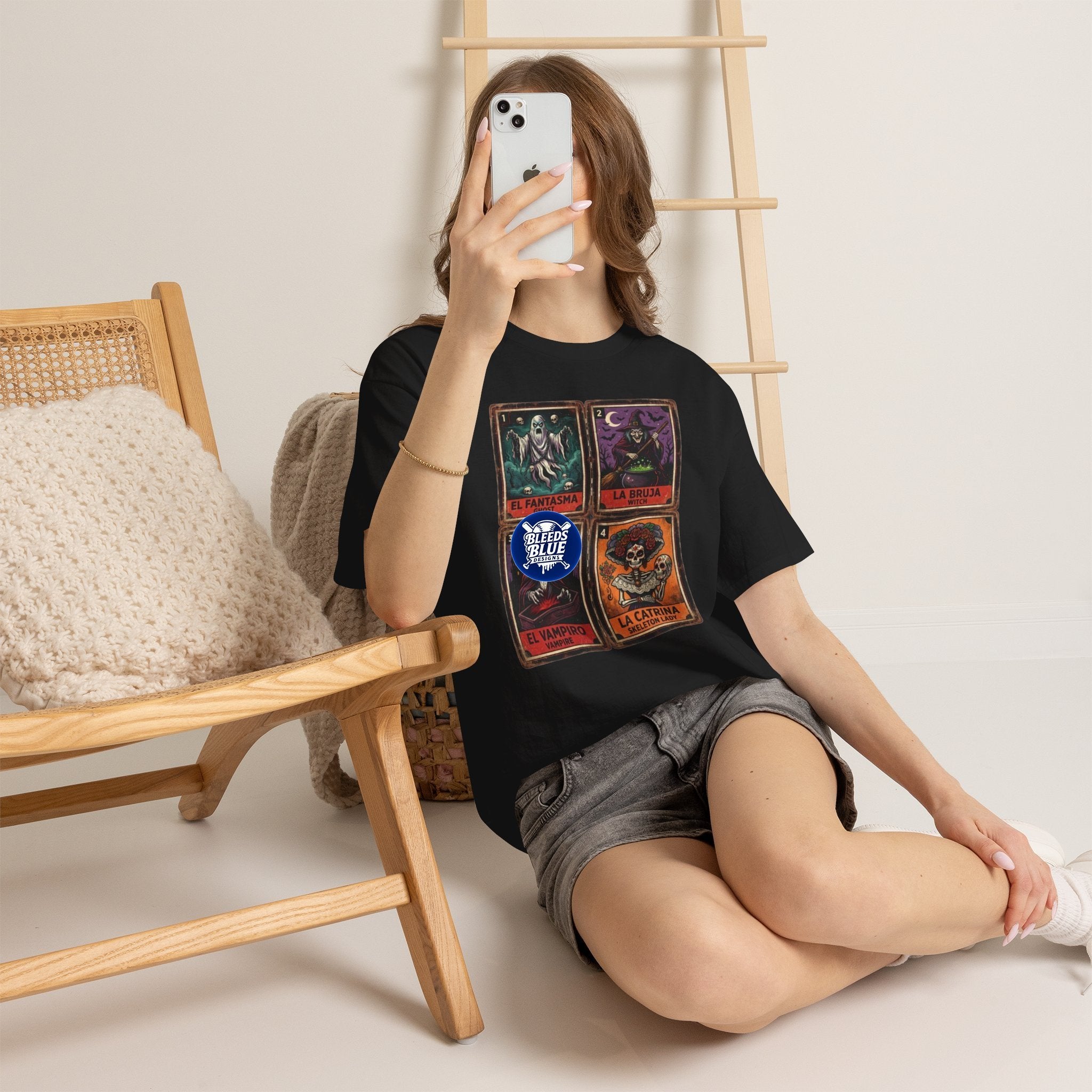 Lotería El Fantasma, La Bruja, El Vampiro, La Catrina Horror Cards Tee