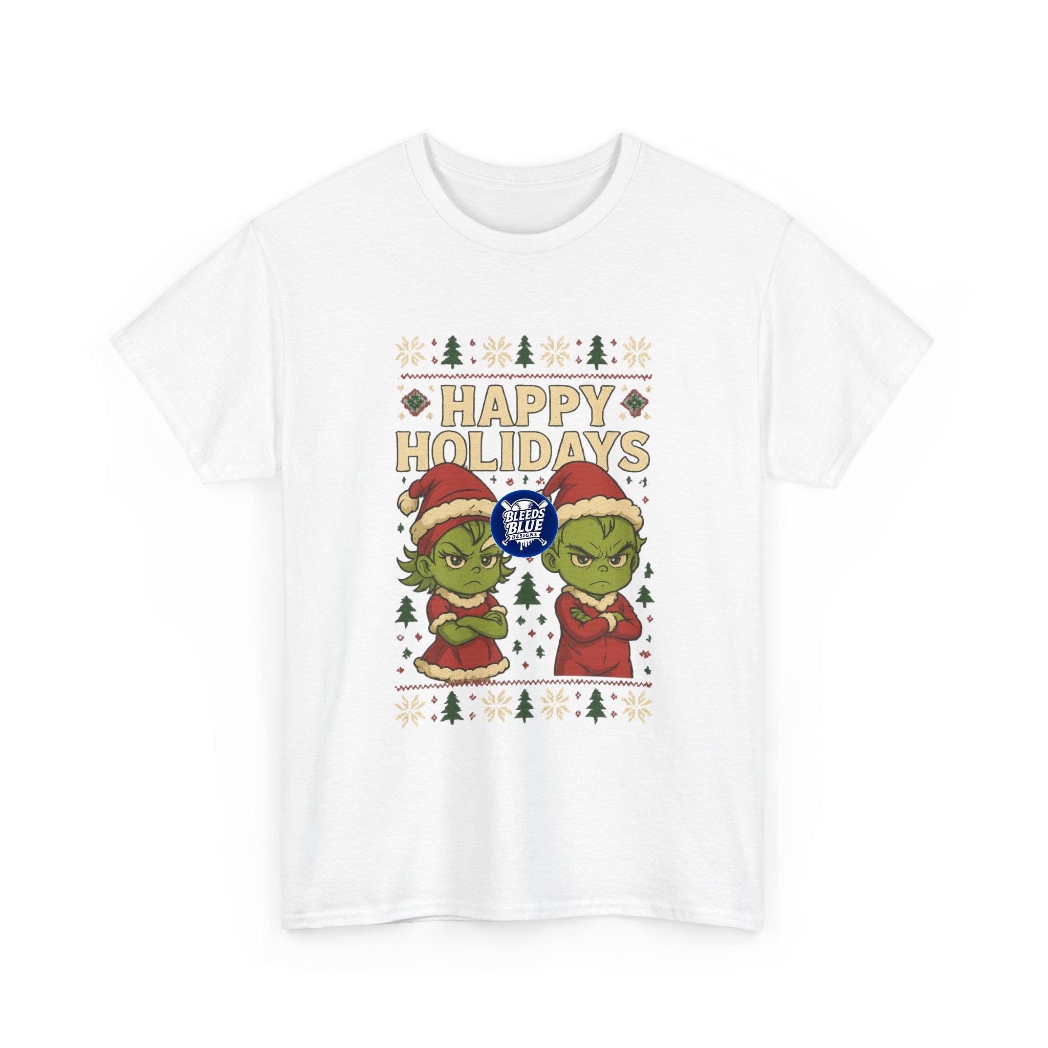 Holiday Ugly Christmas Baby Grinchies Tee Shirt - Unisex Heavy Cotton Casual Fit