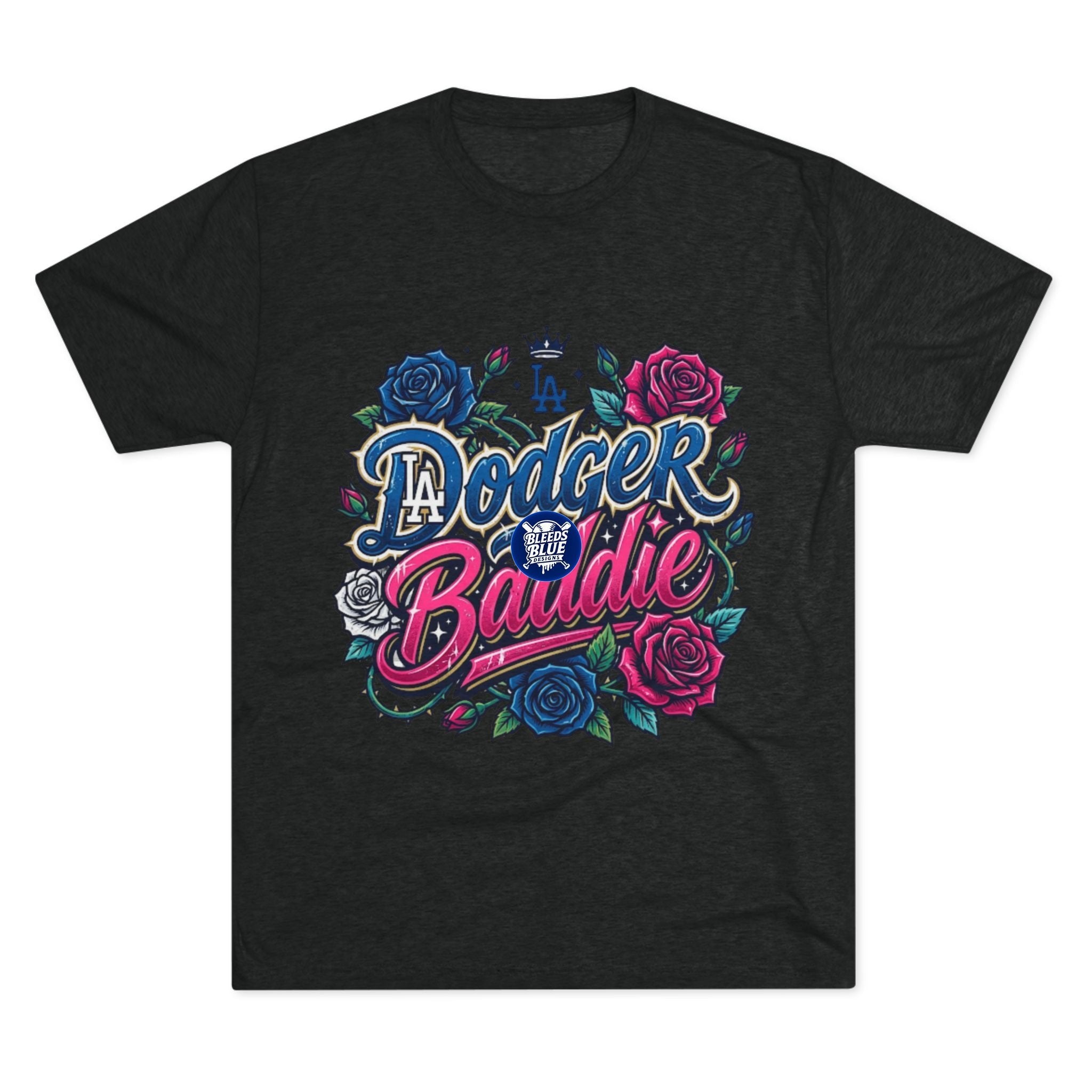 Dodger Baddie Roses Tee — Roses Dodgers Floral Fan Shirt