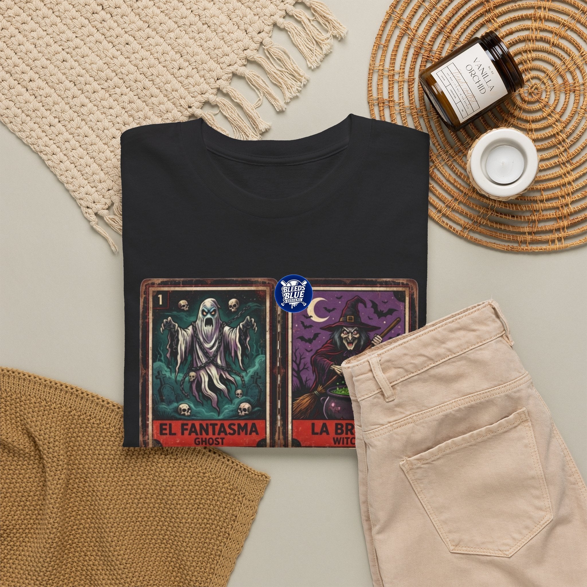 Lotería El Fantasma, La Bruja, El Vampiro, La Catrina Horror Cards Tee