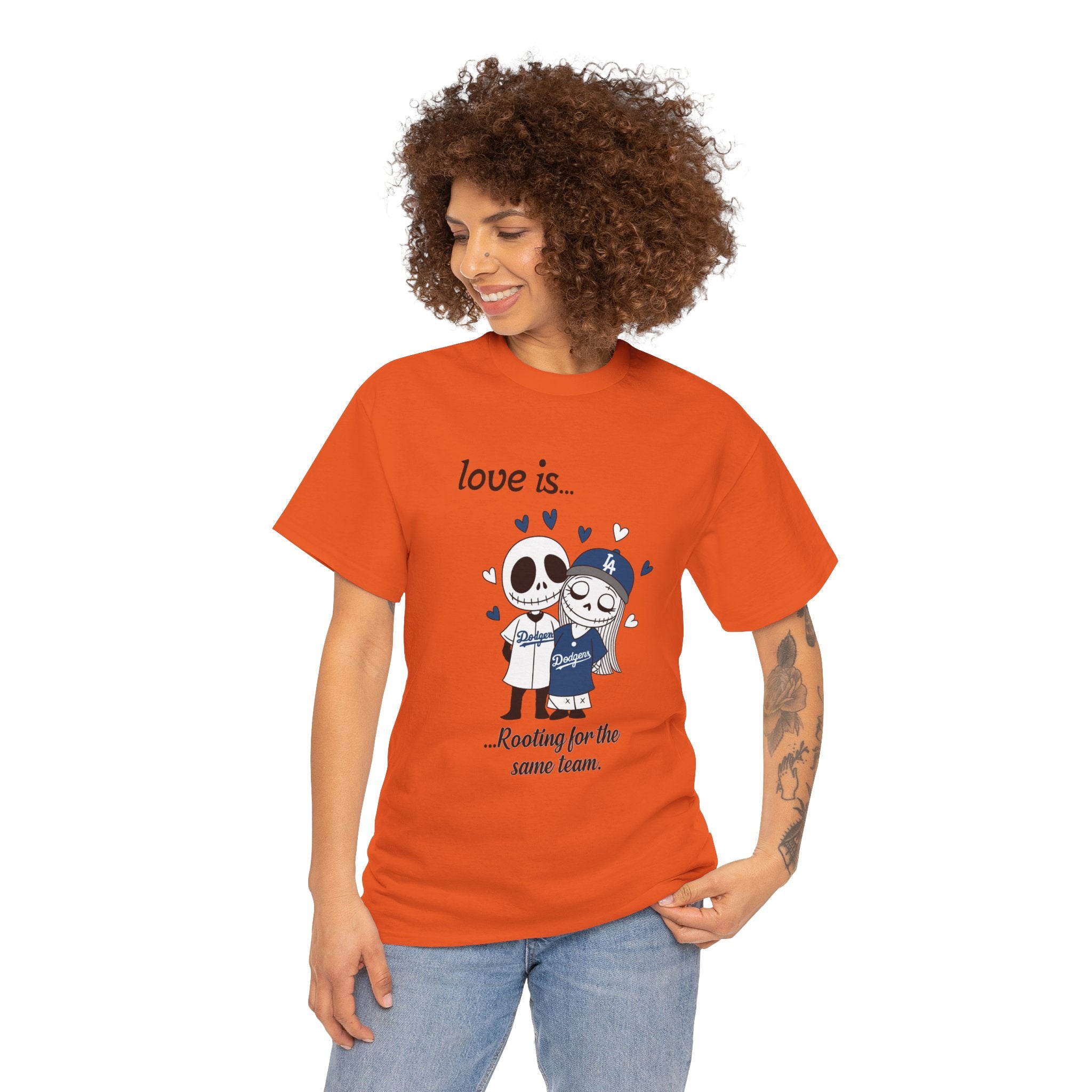 Halloween Spooky Couple Love Is Quote Tee Shirt - Unisex Heavy Cotton Casual Fit