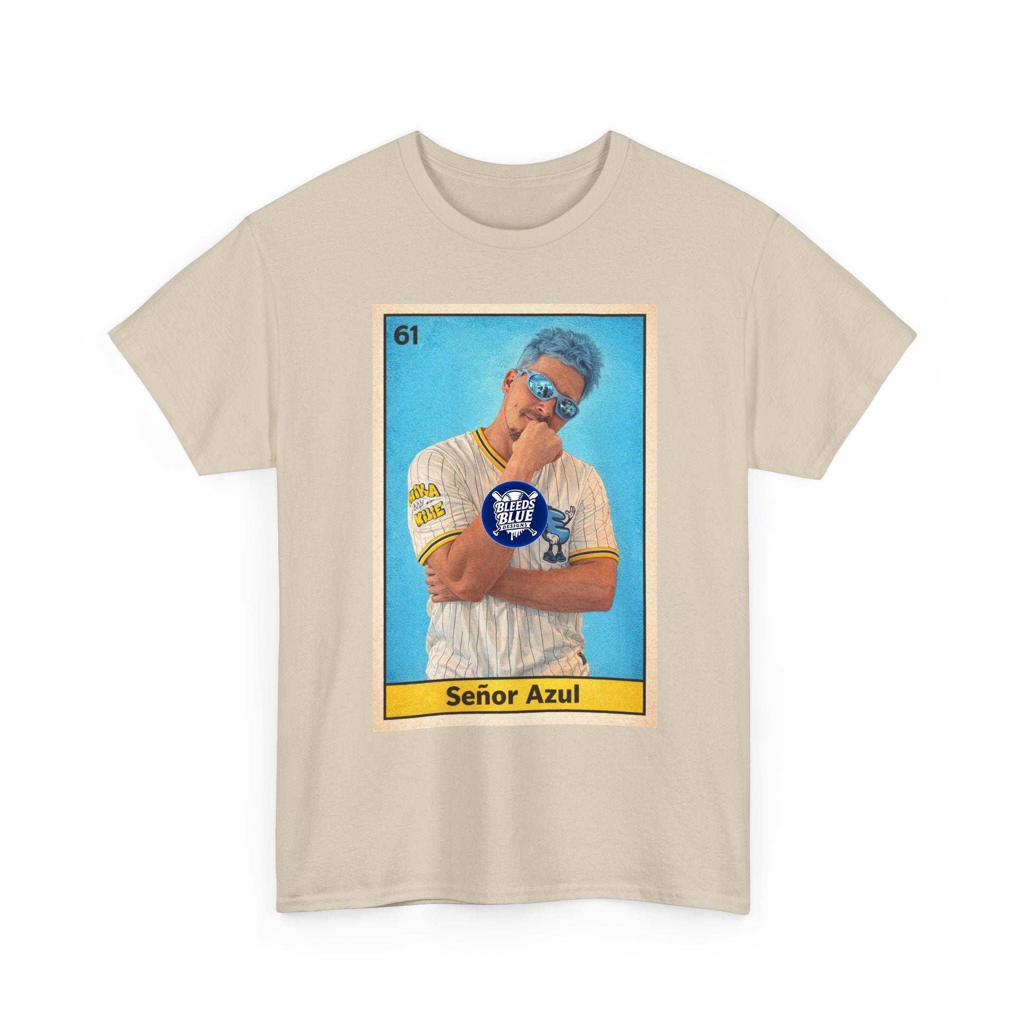 Baseball Card Tee — "Señor Azul" Vintage Player Graphic Shirt