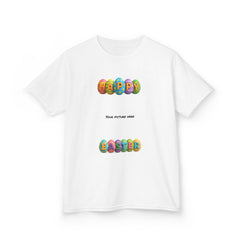 Kids Easter Tee — "Happy Easter" Colorful Egg Letters with Personalized Photo