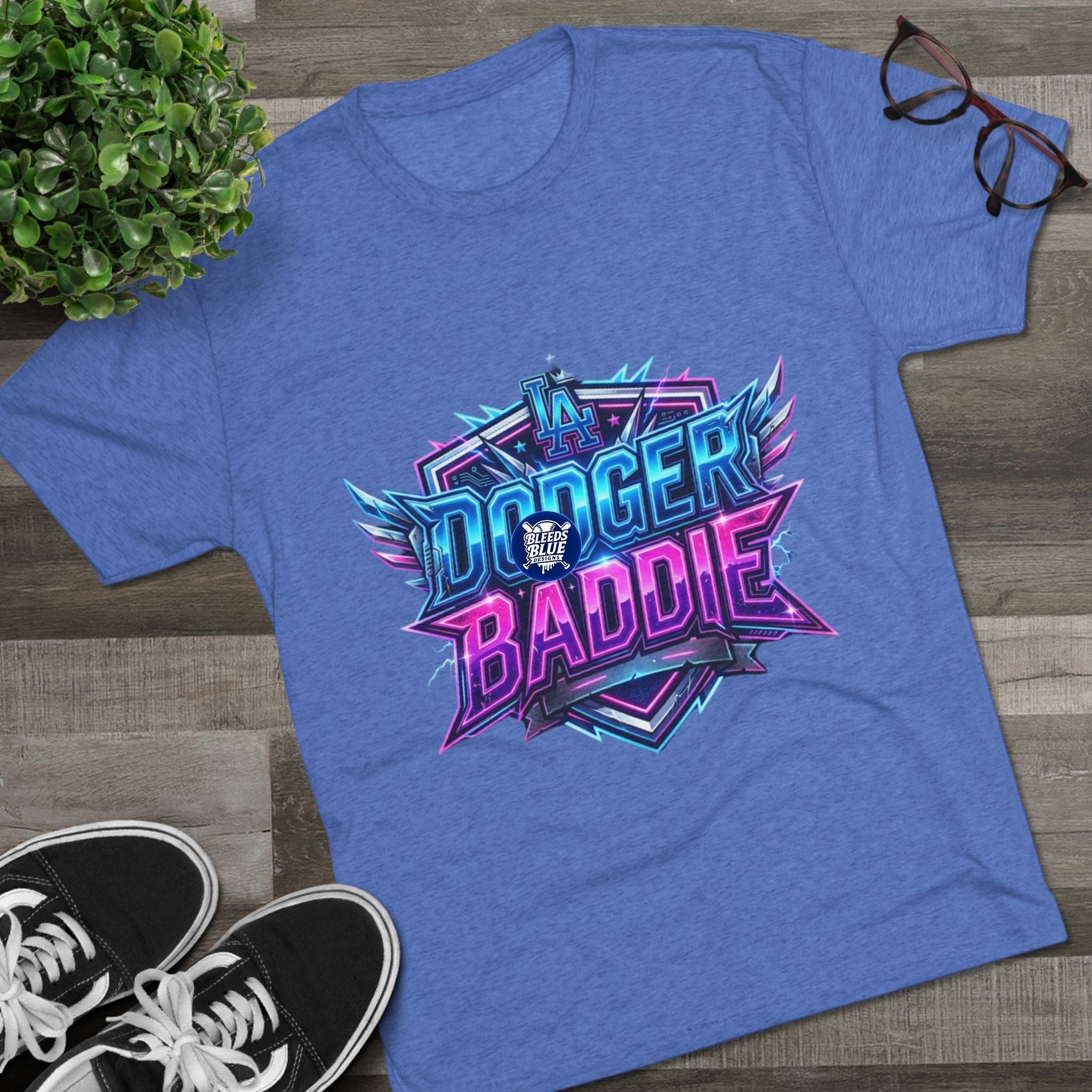 Dodger Baddie Graphic Tee — Retro Neon Gaming Style Shirt
