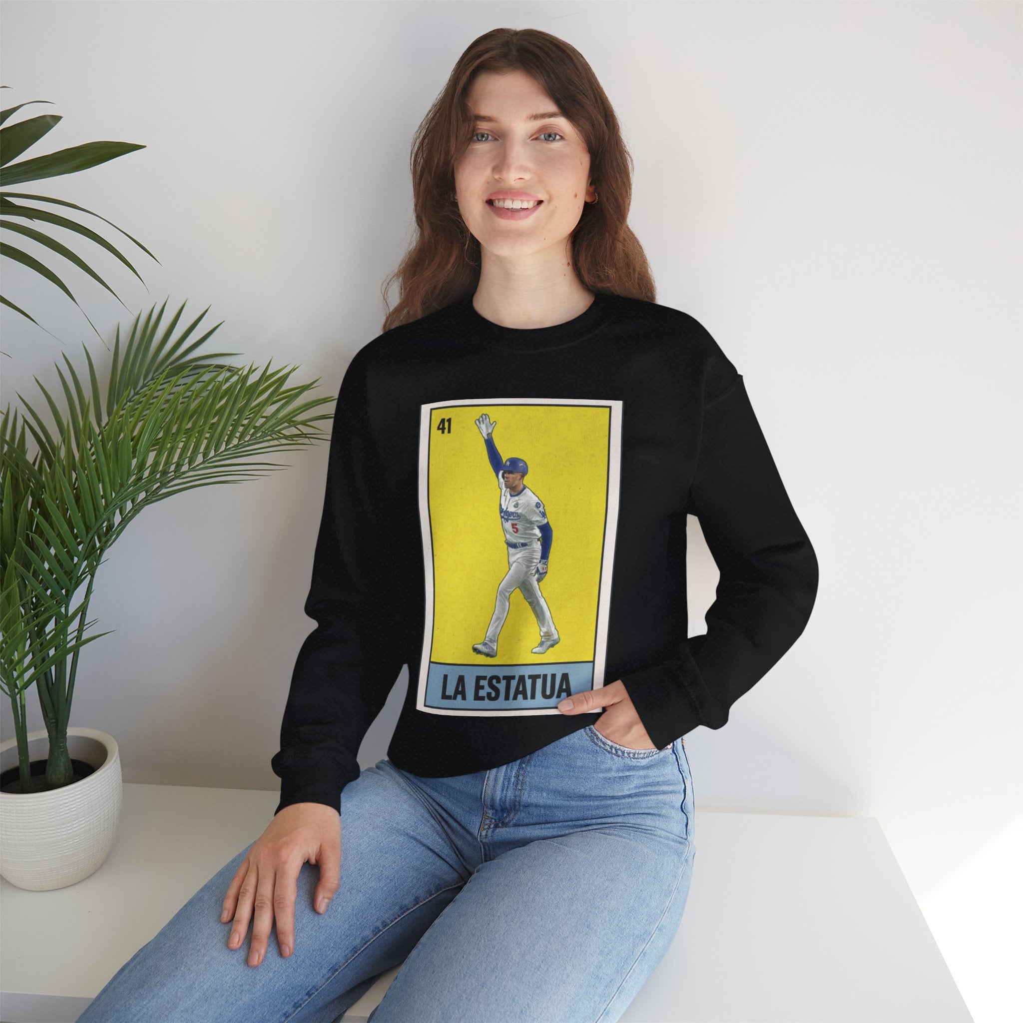 Freeman La Estatua Loteria Card Sweatshirt - Unisex Crewneck Casual Streetwear