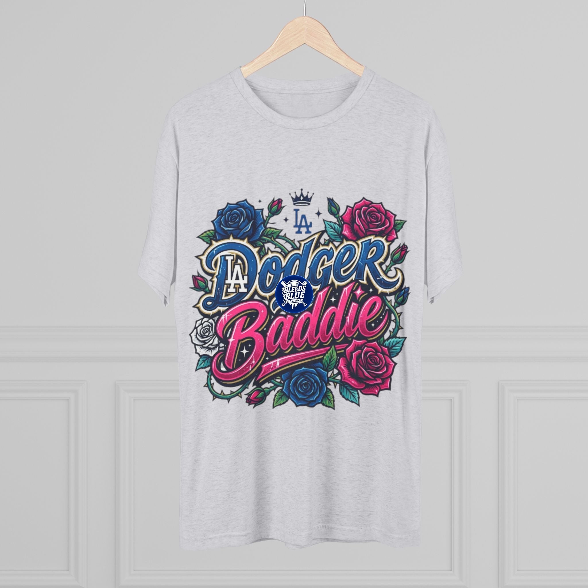 Dodger Baddie Roses Tee — Roses Dodgers Floral Fan Shirt