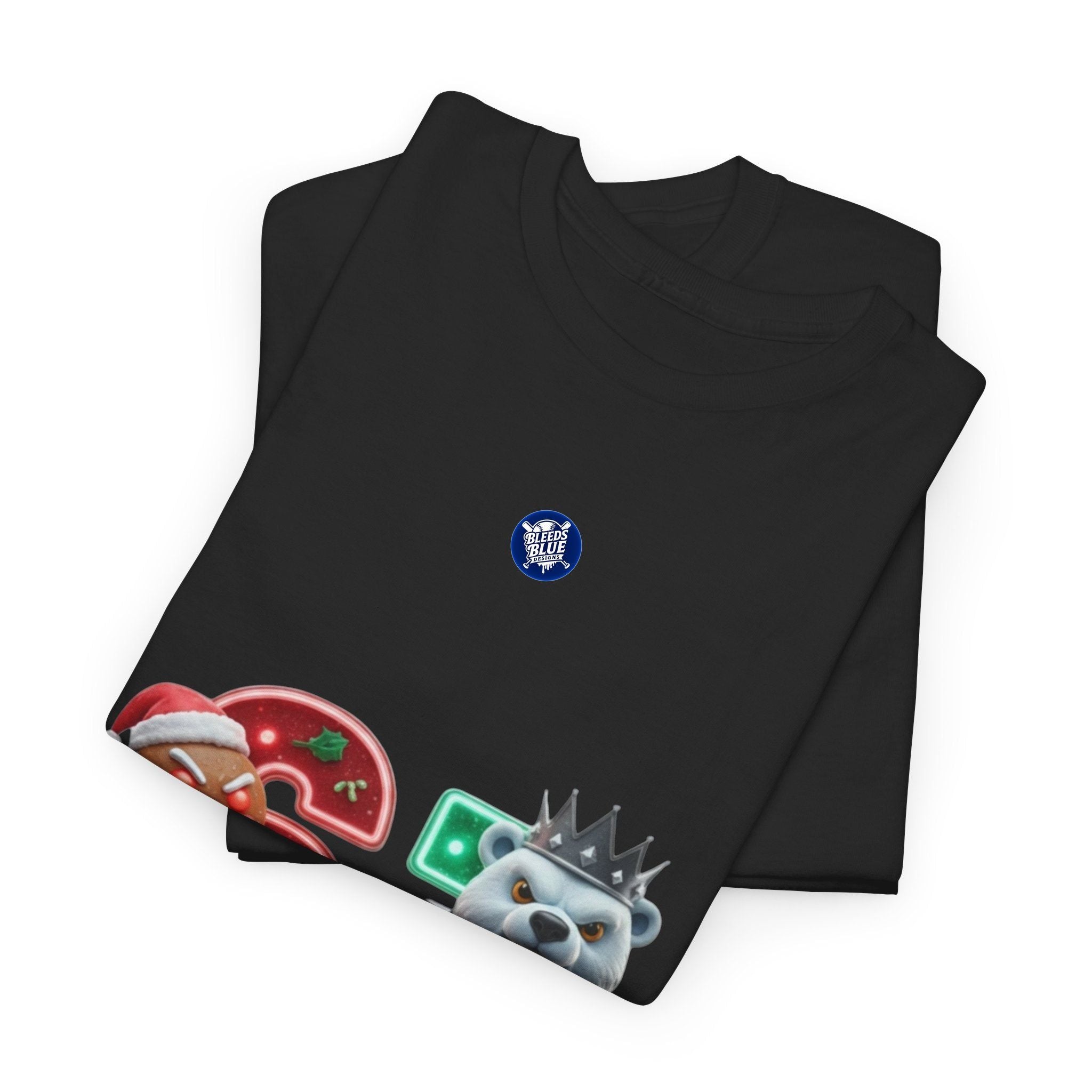 Holiday Christmas Gingerbread and Polar 67 Tee Shirt - Unisex Heavy Cotton Casual Fit
