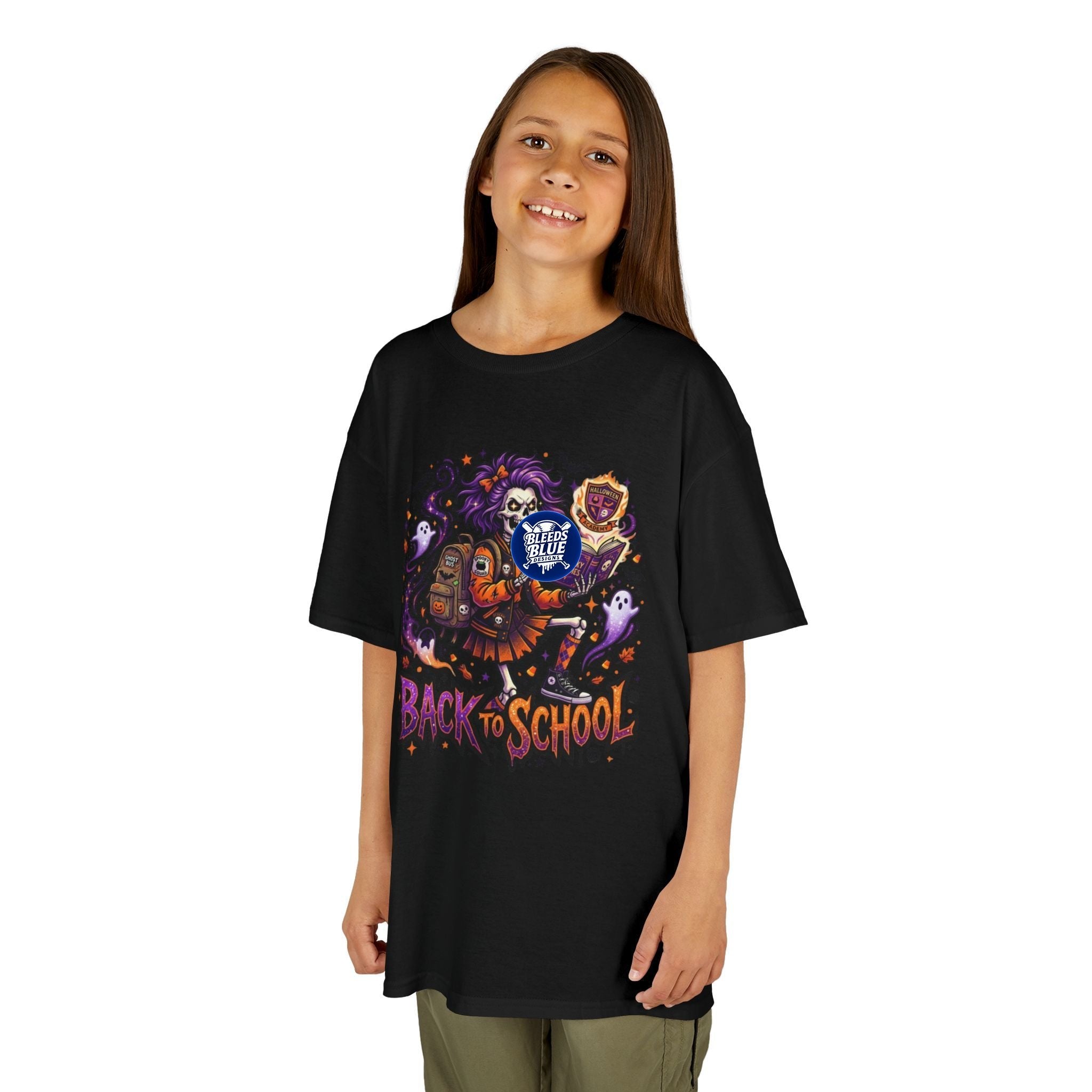 Kids Tee — Spooky 'Back to School' Monster Backpack Design