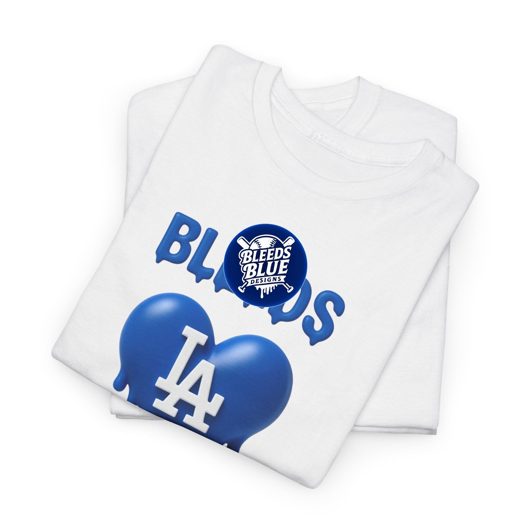Heart Bleeds Blue Tee Shirt - Unisex Heavy Cotton Casual Fit