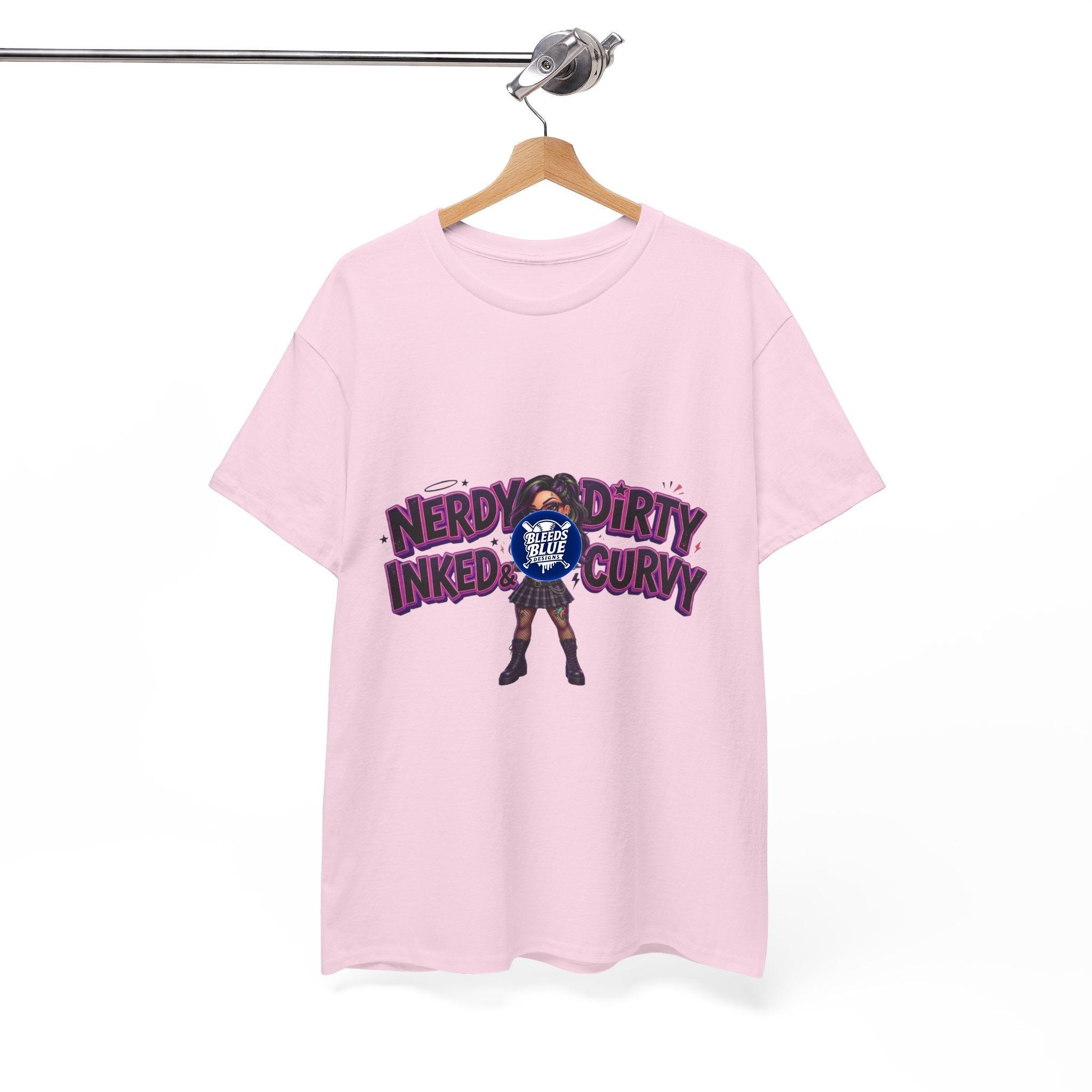 Nerdy Dirty Inked & Curvy T-Shirt — Graphic Tee for Tattooed, Curvy Women