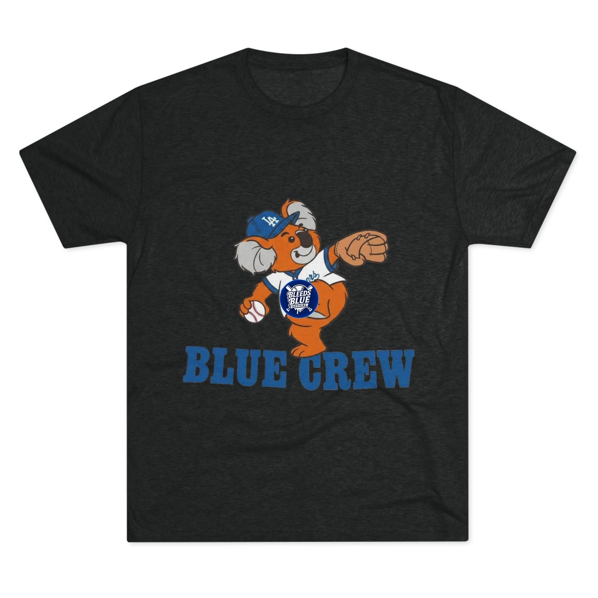 Blue Crew Koala Mascot Tee - Tri-Blend Crew T-Shirt