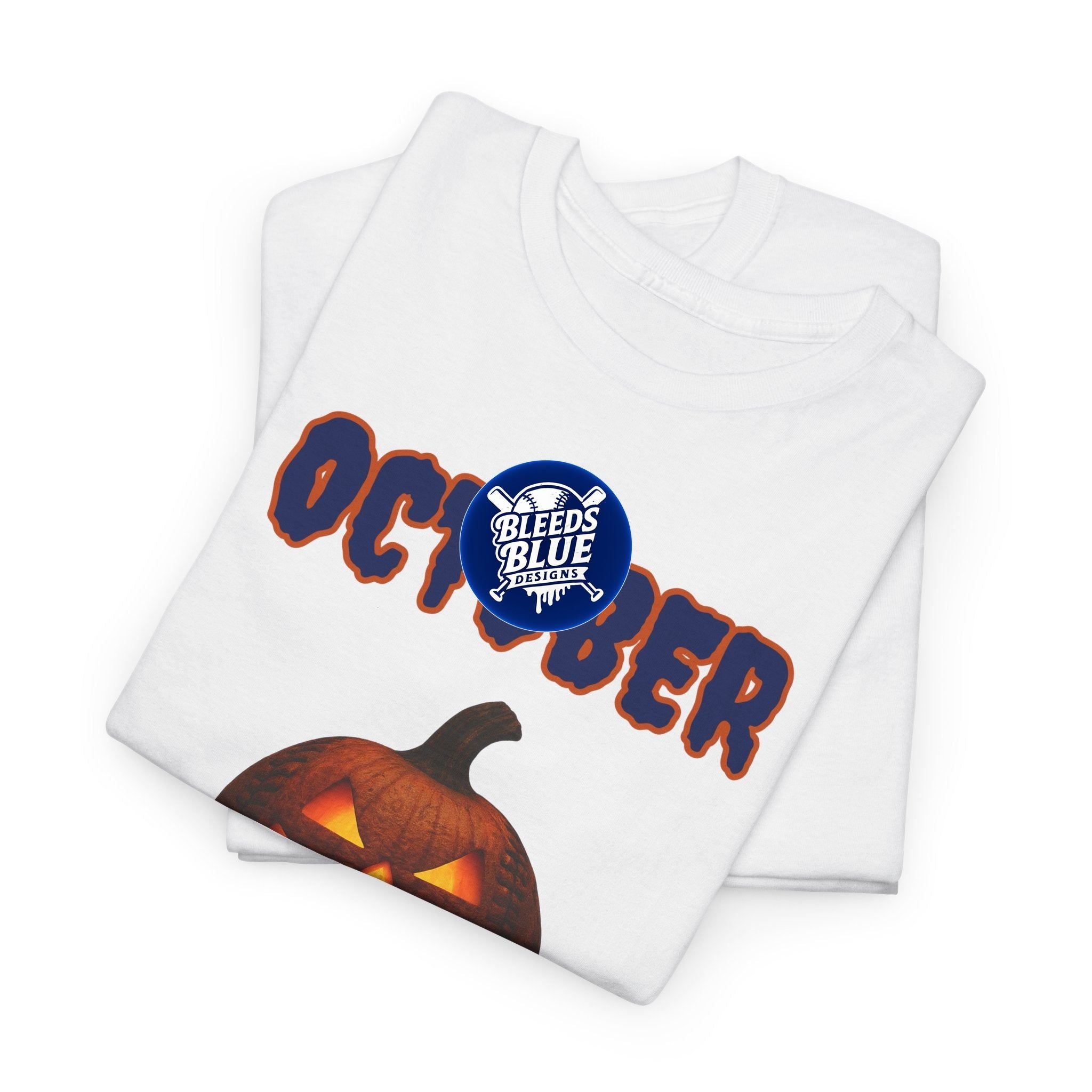 Spooky Season October Dodgers Baseball Tee Shirt - Unisex Heavy Cotton Casual Fit