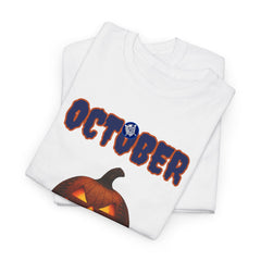 Spooky Season October Dodgers Baseball Tee Shirt - Unisex Heavy Cotton Casual Fit