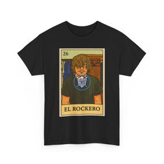 Kike El Rockero Loteria Card Tee Shirt - Unisex Heavy Cotton Casual Fit