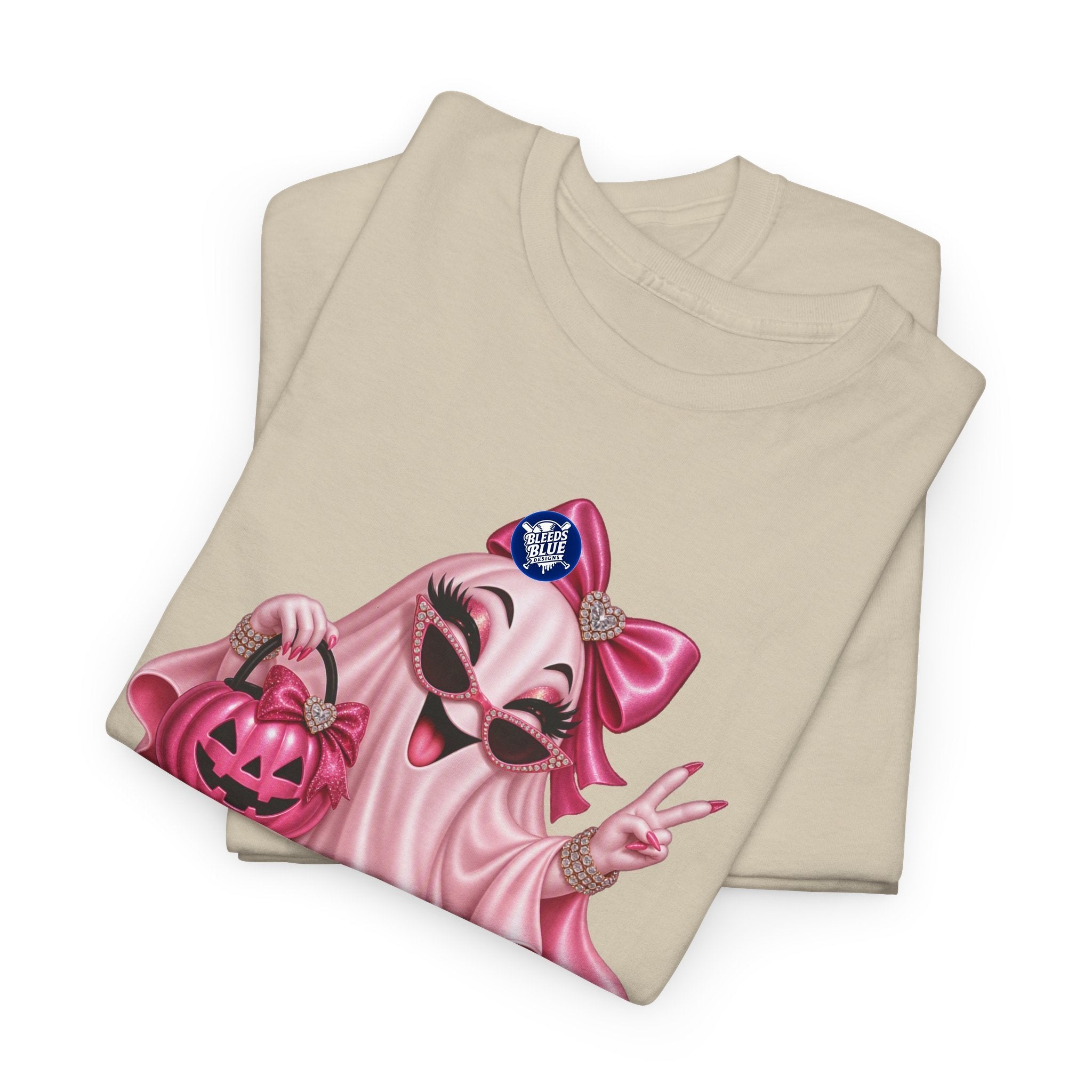 Spooky Season Cute Pink Bougie Ghost T-Shirt