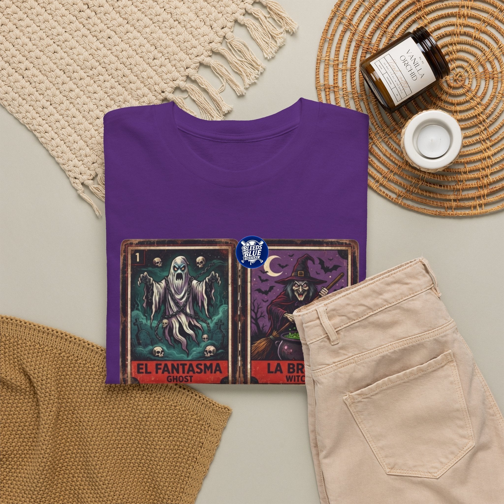Lotería El Fantasma, La Bruja, El Vampiro, La Catrina Horror Cards Tee